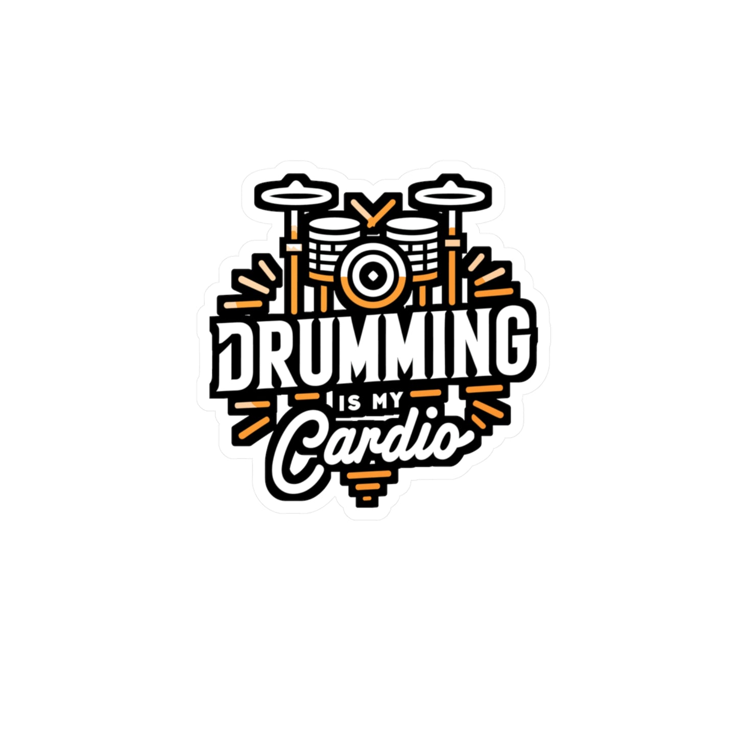 Drumming is my cardio - Audio-engineer Sticker for Laptop Sticker. Water Bottle Sticker, Vinyl Monitor Decal - Audio-engineer Gift