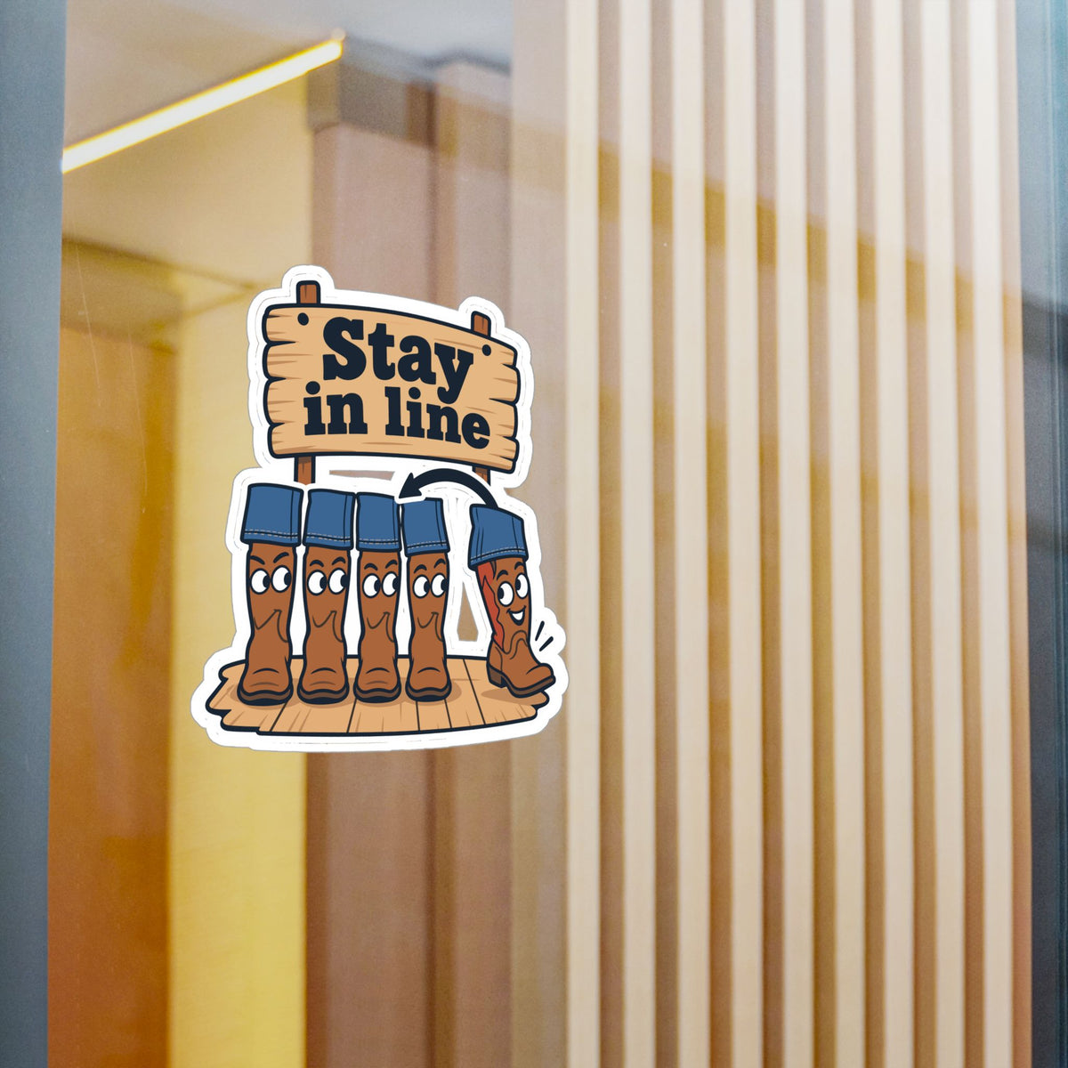Line Dance Sticker - Stay in Line Design for Country Dancers, Western Decals for Laptop and Water Bottle