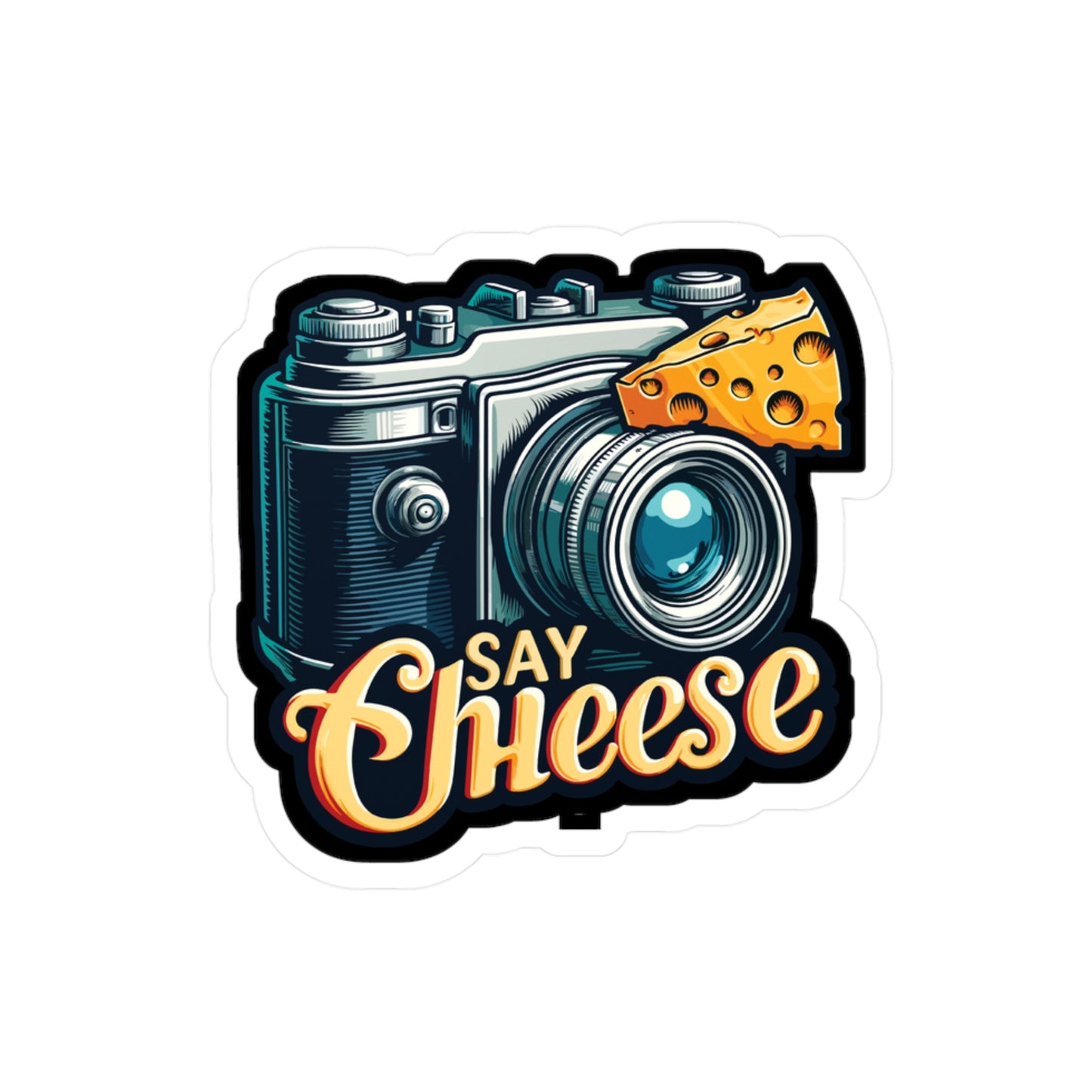 Say Cheese - Camera Sticker for Car Window Laptop Sticker. Water Bottle Sticker, Vinyl Cheese Decal, Photography Sticker - Camera Gift