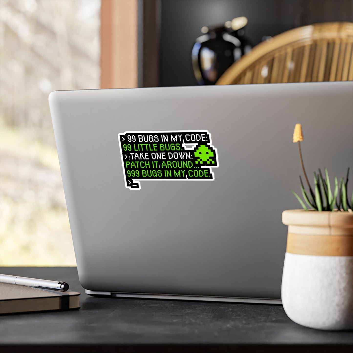 99 bugs in the code - Software developer Sticker for Wall, Laptop, Window, Truck, Car Software developer Gift Vinyl Computer Decal Sticker