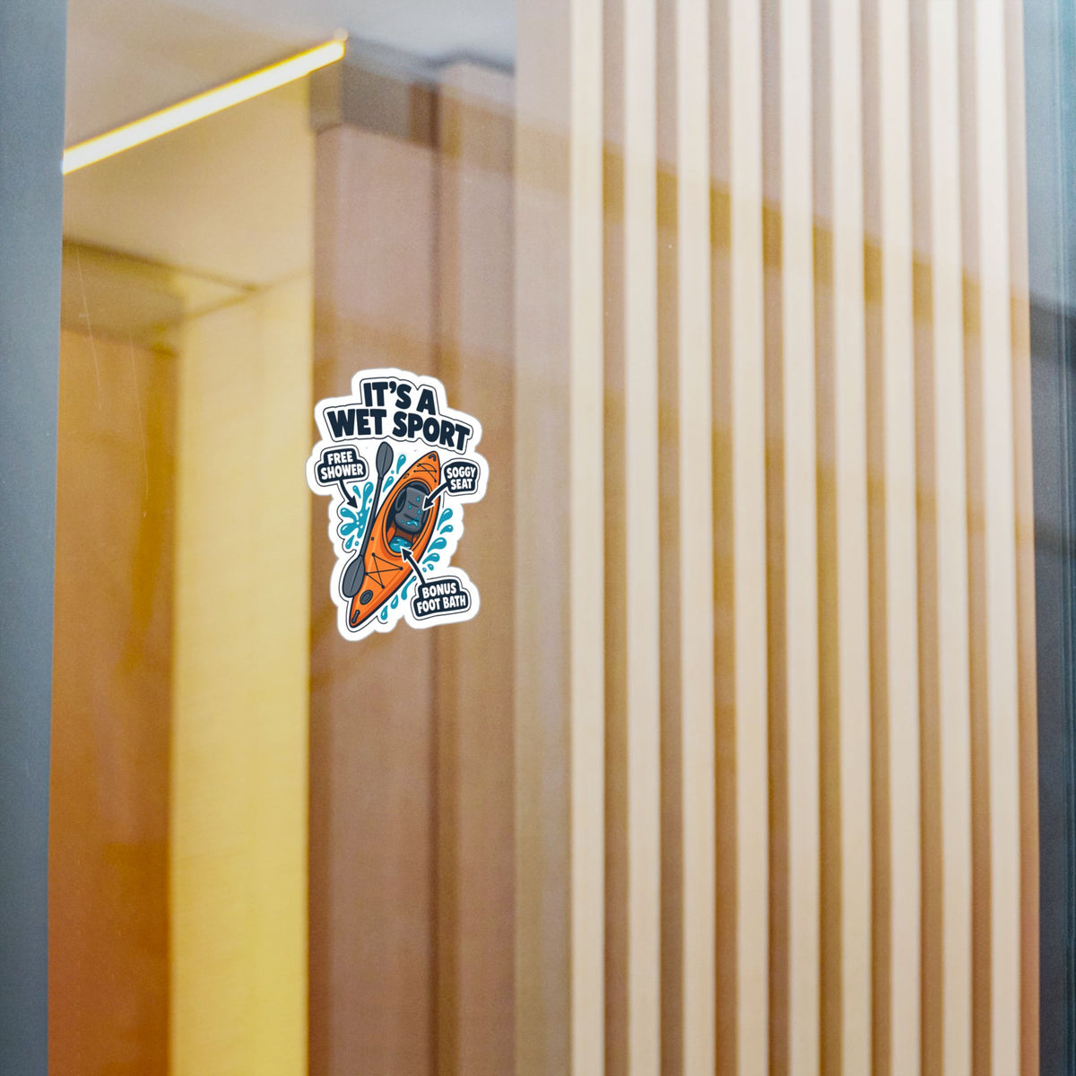 Kayak Sticker It's a Wet Sport – Funny Kayaking and Rowing Decals for a Kayaker's Laptop or Water Bottle