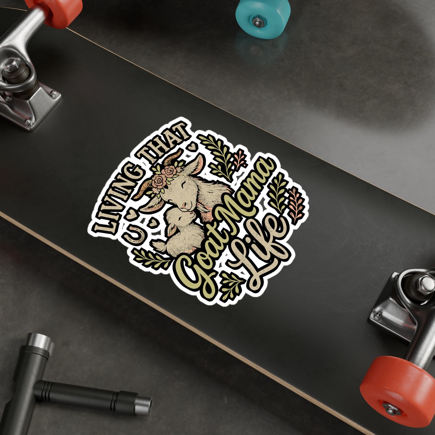 Living That Goat Mama Life – Funny Goat Sticker for Laptop or Water Bottle | Vinyl Farm Animal Decal, Goat Lover Gift