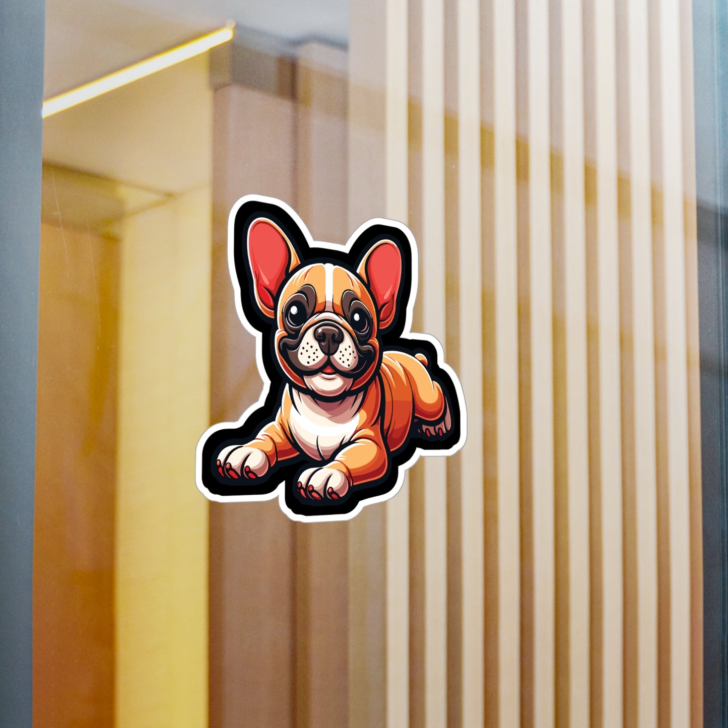 French Bulldog - French Sticker for Car Window Laptop Sticker. Water Bottle Sticker, Vinyl Bulldog Decal, Frenchie Sticker - French Gift