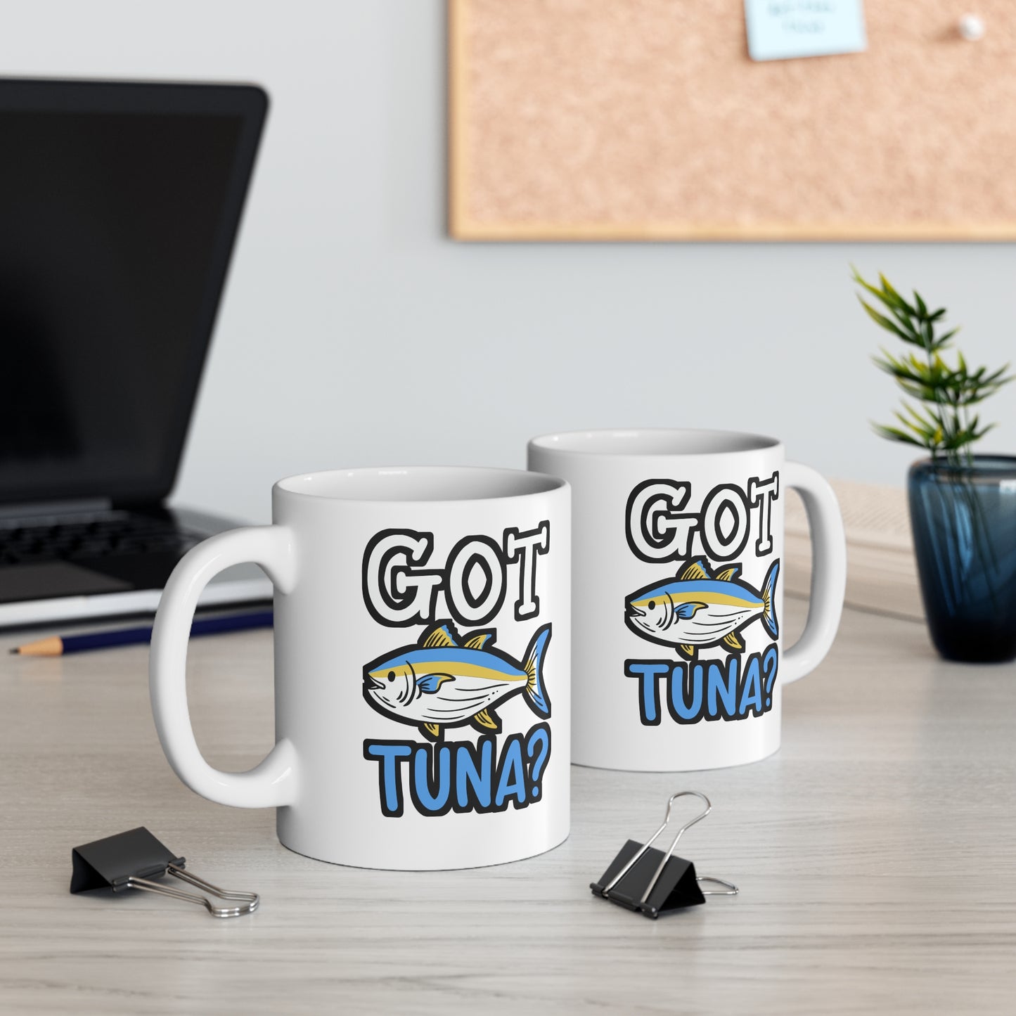 Got Tuna - Bluefin Mug for Coffee 11oz. Bluefin Cup, White ceramic, Tuna Mug, Trolling Tea Cup - Bluefin Gift