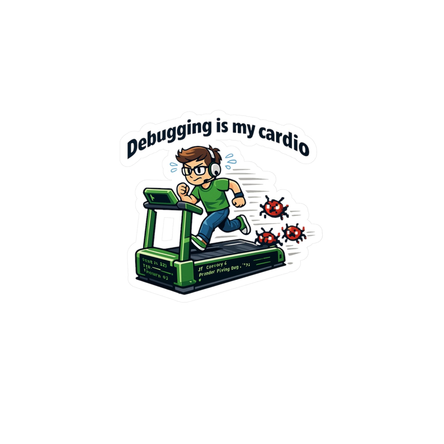 Coding Sticker Debugging is my cardio programmer source code semicolon vinyl waterproof decals for laptop water bottle