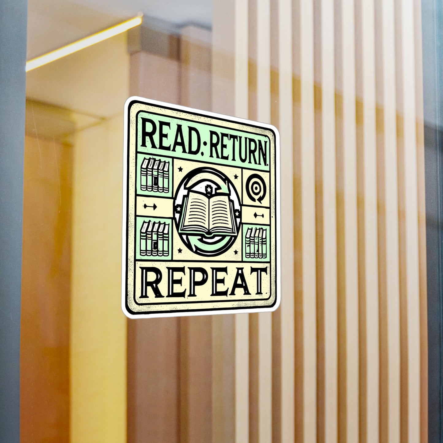 Read Return Repeat – Vinyl Sticker for Laptop or Water Bottle | Book Lover Gift, Library Aesthetic, Reading Decal