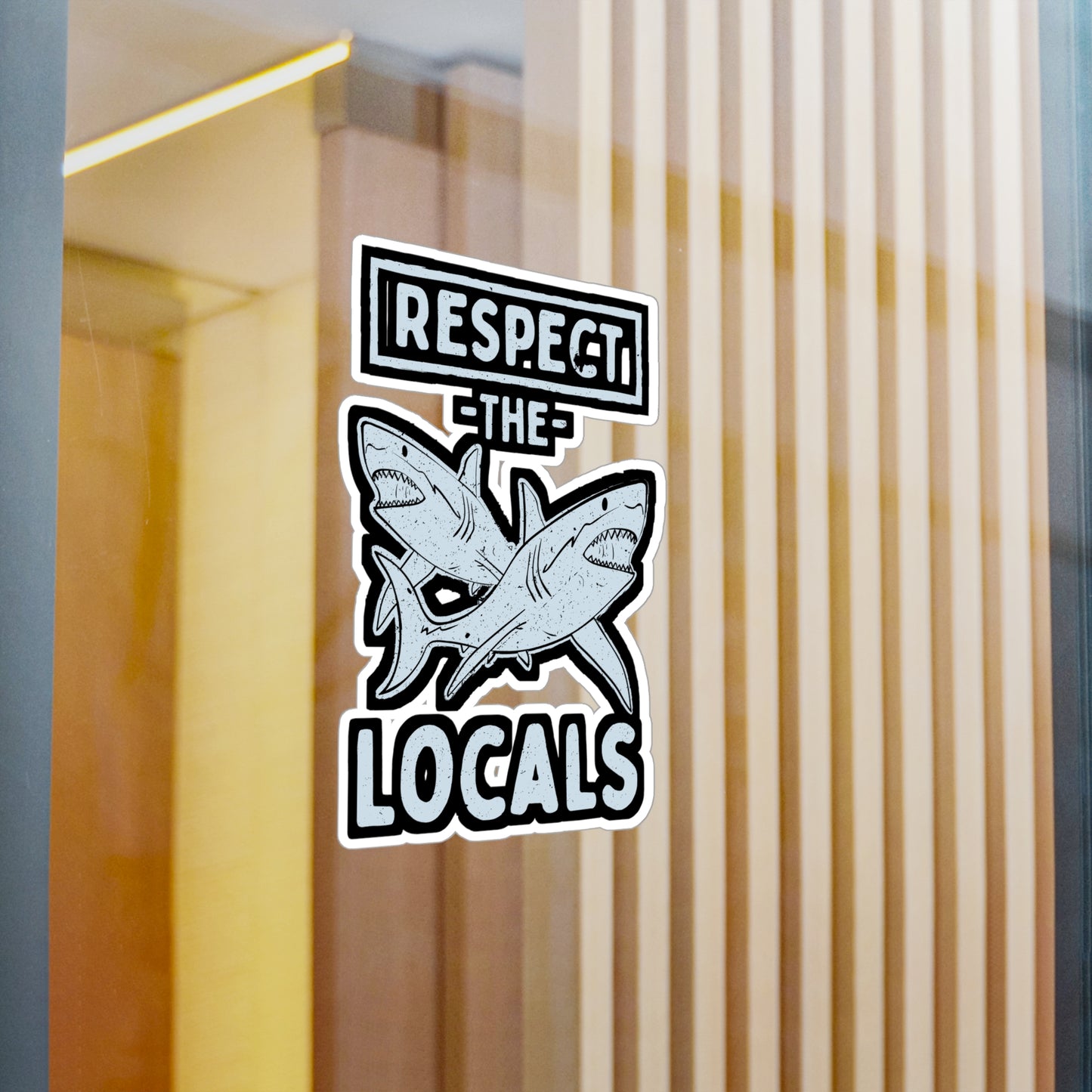Respect The Locals - Scuba-diving Sticker for Laptop Sticker. Water Bottle Sticker, Vinyl Shark Decal - Scuba-diving Gift