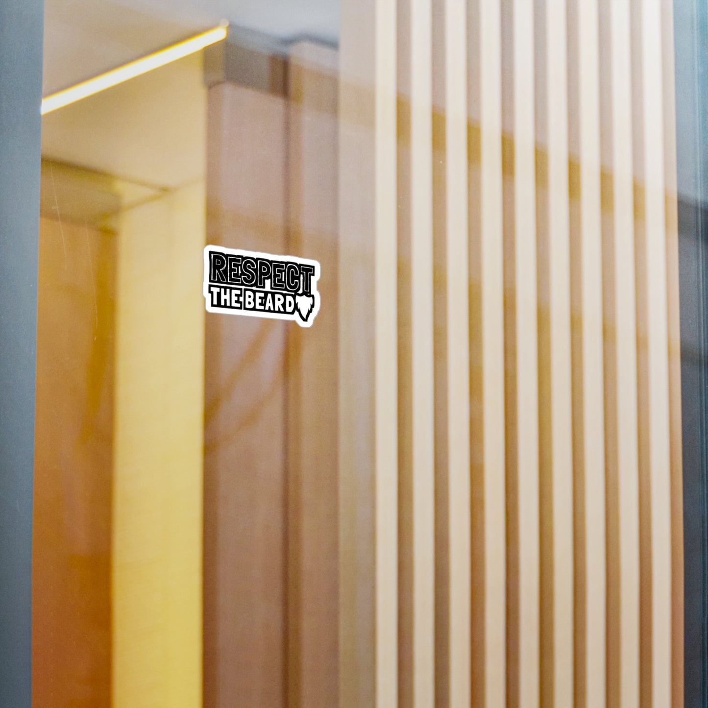 Respect The Beard - Beard Sticker for Car Window Laptop Sticker. Water Bottle Sticker, Vinyl Bearded Decal, Man Sticker - Beard Gift