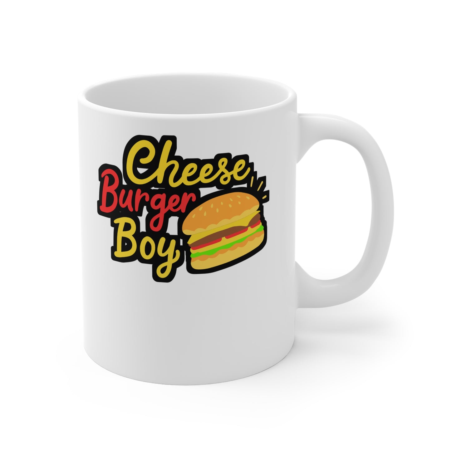 Cheeseburger Boy - Cheeseburger Mug for Coffee 11oz. Cheeseburger Cup, White ceramic, Buns Mug, Burger Tea Cup - Cheeseburger Gift