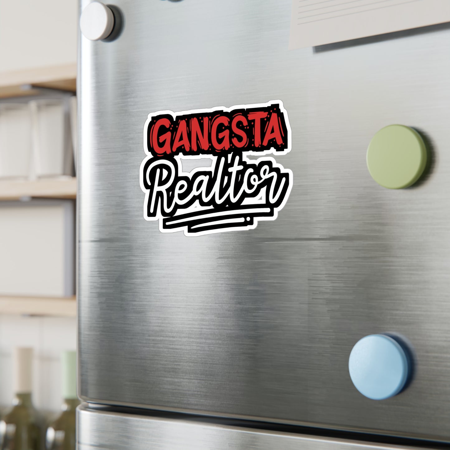 Gangsta Realtor - Realtor Sticker for Laptop Sticker. Water Bottle Sticker, Vinyl Closure Decal - Realtor Gift