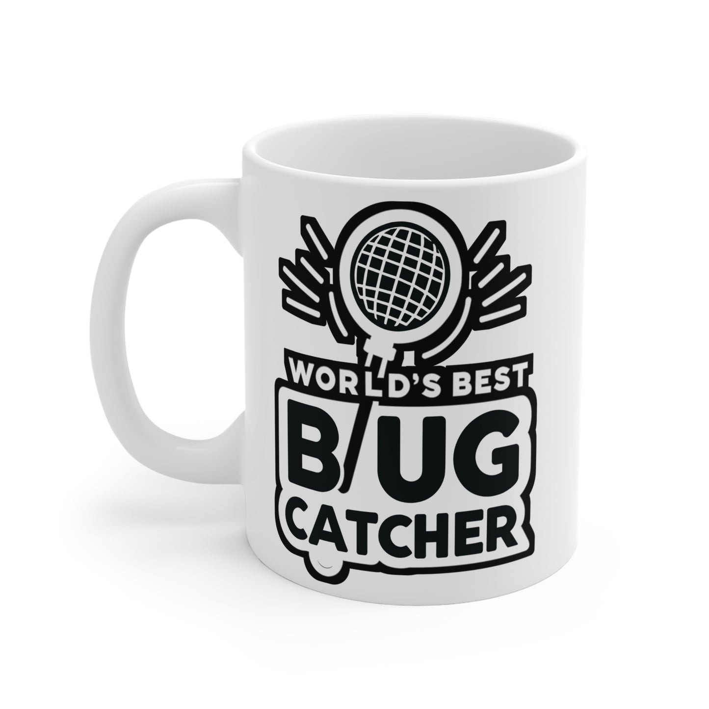 World's Best Bug Catcher - Entomology Mug for Coffee 11oz. Entomology Cup, White ceramic, Pin Mug, Entomologist Tea Cup - Entomology Gift