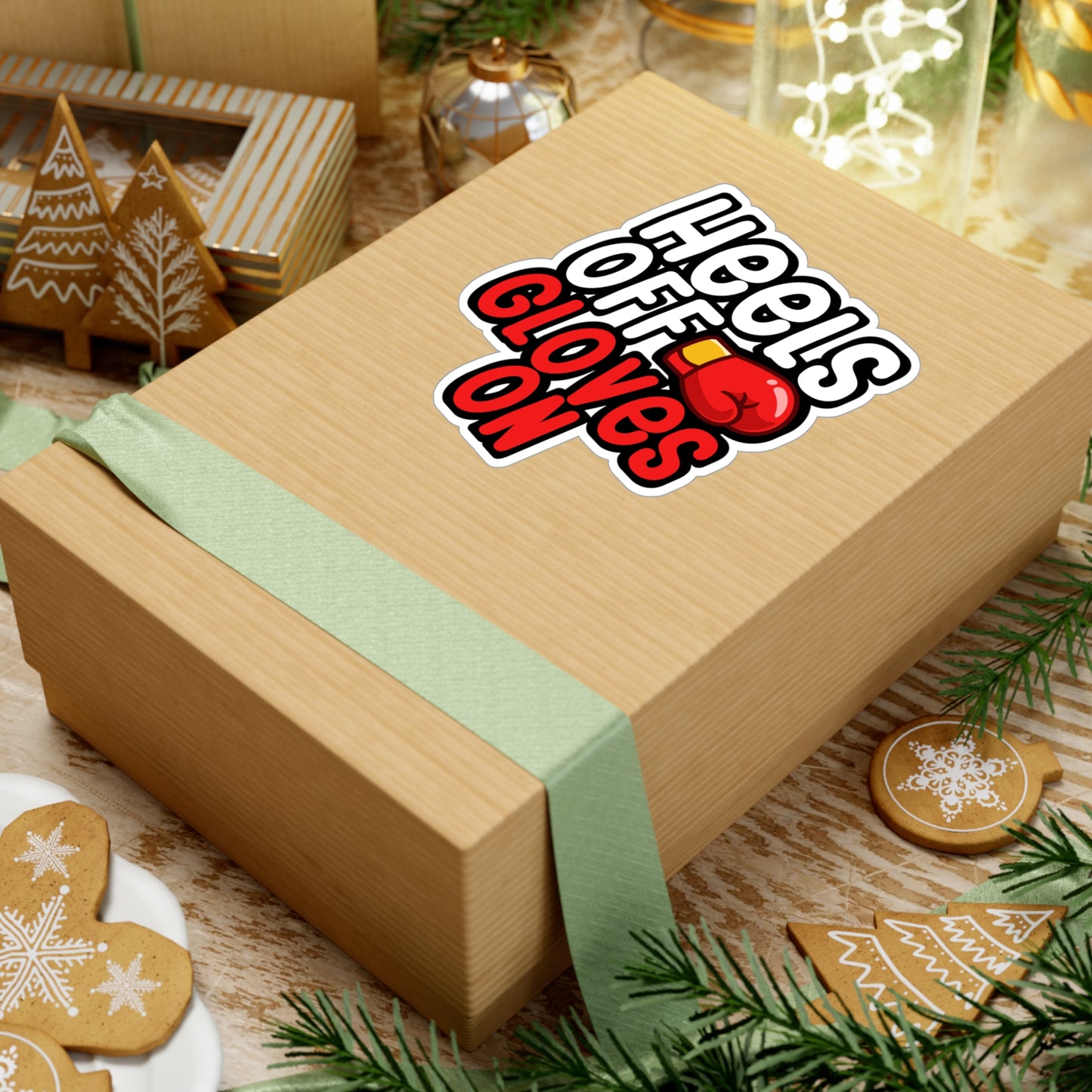 Heels Off Gloves On - Karate Sticker for Wall, Laptop, Window, Truck, Car Karate Gift Vinyl Material arts Decal Sticker