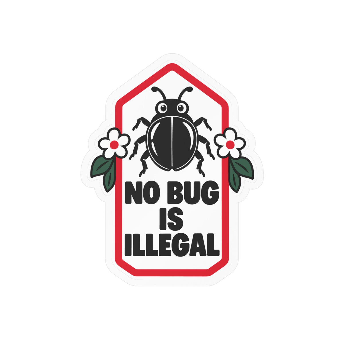 Plants Sticker No Bug Is Illegal – Nature-Inspired Dandelion Design with a Friendship Message, Decals for Laptop and Water Bottle