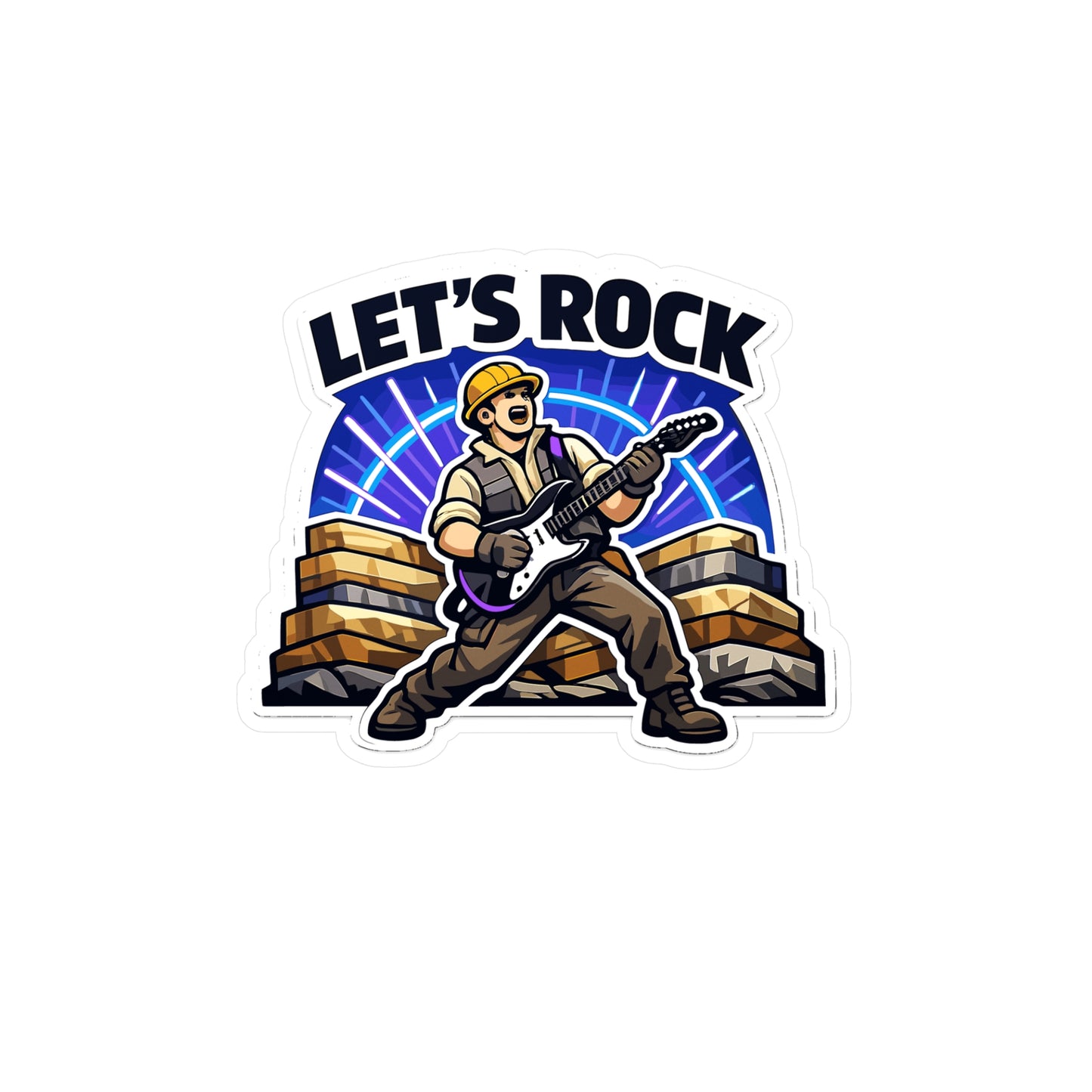 Geologie Sticker Let's Rock Geology Rocks Minerals Tectonics Vinyl Sticker Decals for Laptop Water Bottle Waterproof