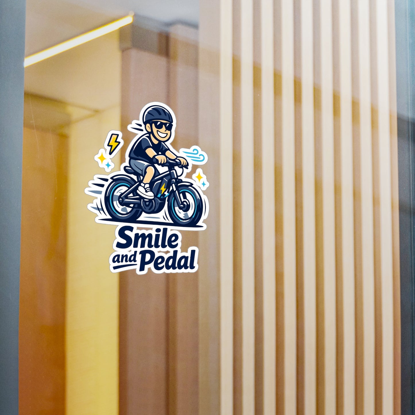 E-Bike Sticker Smile and Pedal Electric Bike Decals Waterproof Vinyl for Laptop Water Bottle E-Cyclist Gift