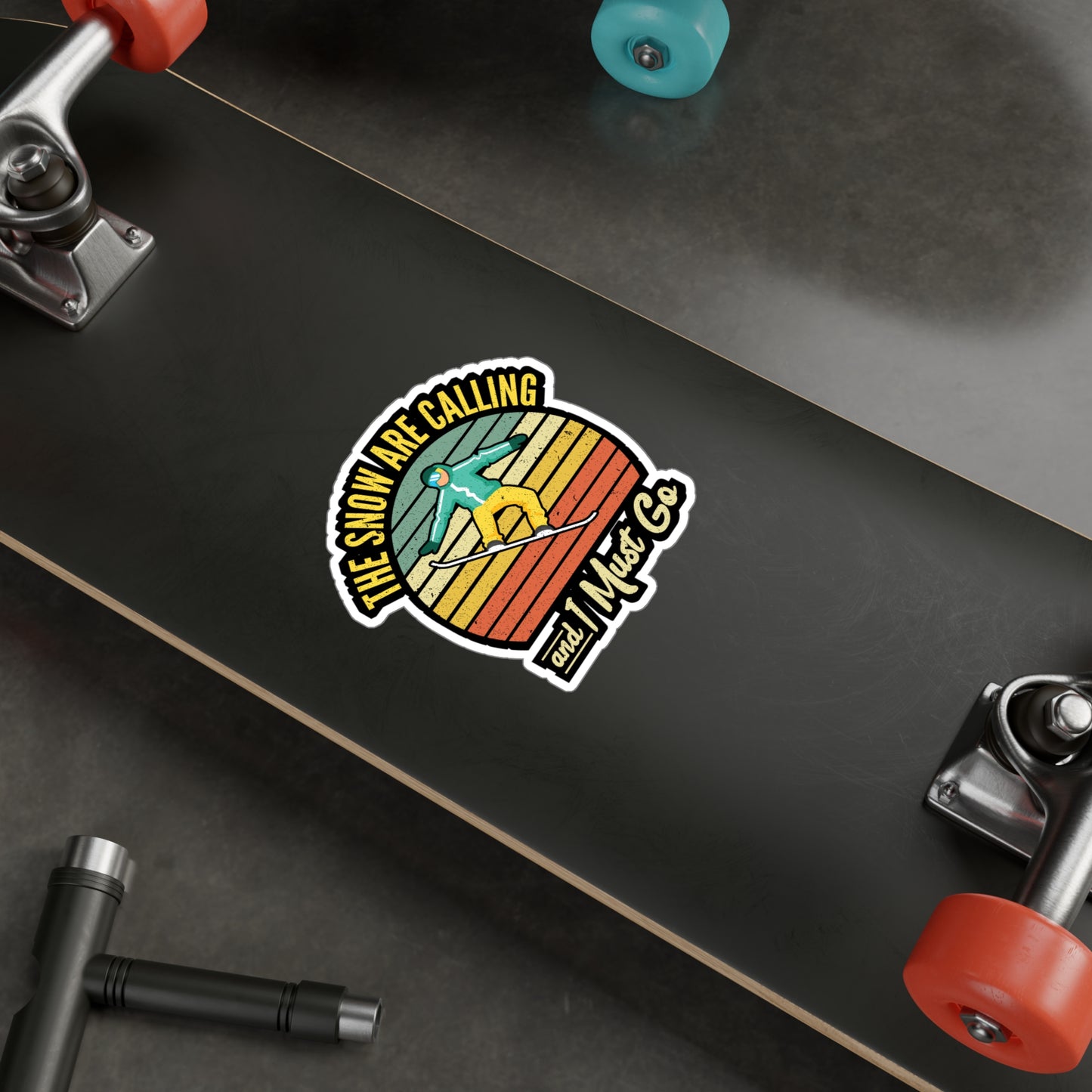 The Snow Are Calling and i Must Go - Snowboarding Sticker for Laptop Sticker. Water Bottle Sticker, Vinyl Snowboarders Decal - Snowboarding Gift
