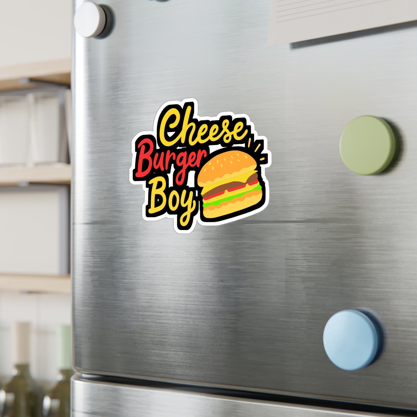 Cheeseburger Boy - Cheeseburger Sticker for Laptop Sticker. Water Bottle Sticker, Vinyl Buns Decal - Cheeseburger Gift