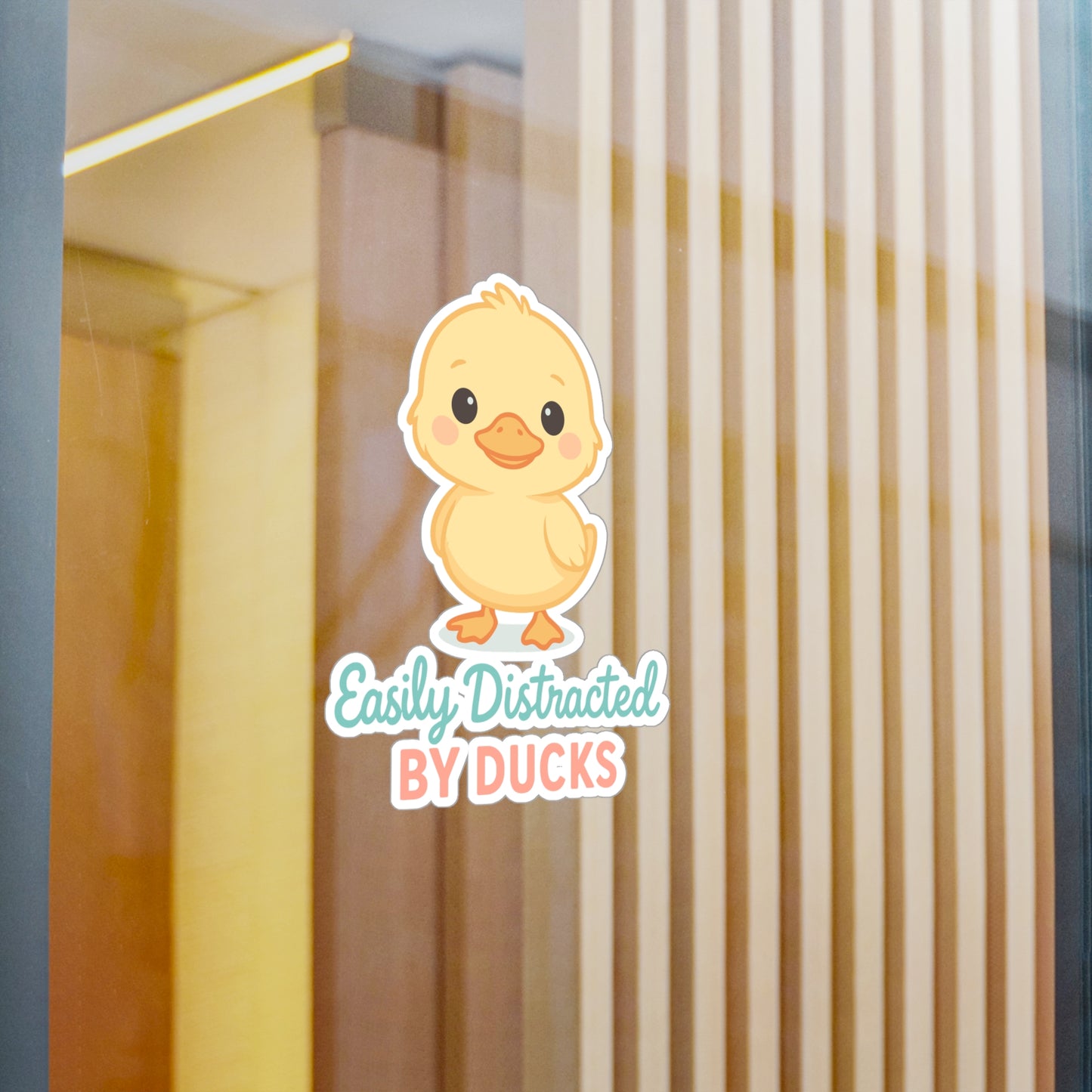 Easily Distracted By Ducks - Duckling Sticker for Laptop or Water Bottle – Gift for Duck Lovers and Animal Fans