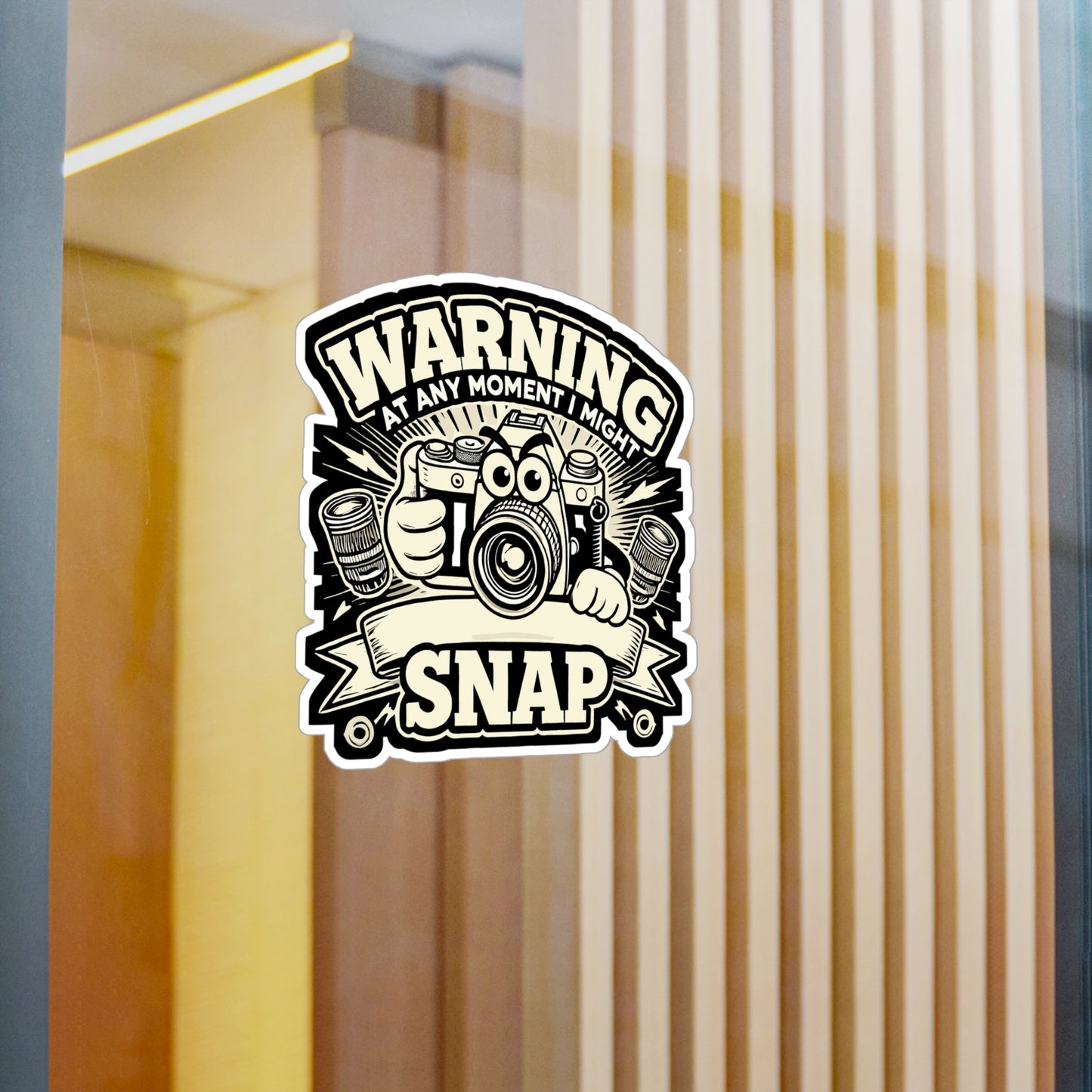 Warning - At Any Moment I Might Snap - Photography Sticker for Laptop Sticker. Water Bottle Sticker, Vinyl Photographer Decal - Photography Gift