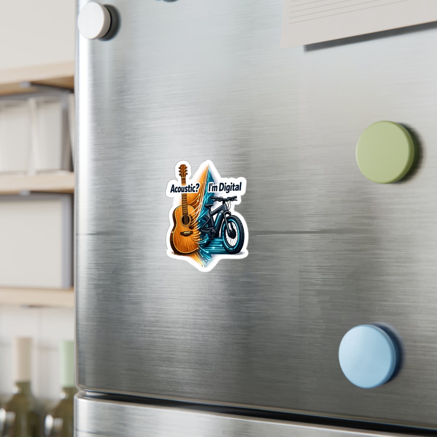E-Bike Sticker Acoustic? I’m Digital Funny E Cycling Electric Bike Decals Waterproof Vinyl Sticker for Laptop Water Bottle