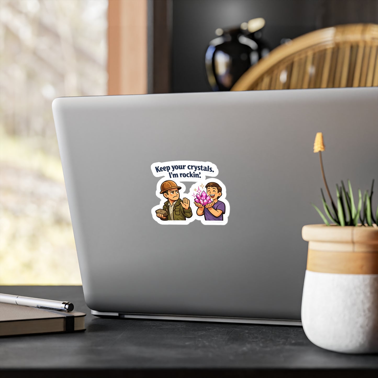 Geologie Sticker "Keep your crystals. I'm rockin'" – Funny geology rocks minerals tectonics decals, waterproof vinyl sticker for laptop water bottle