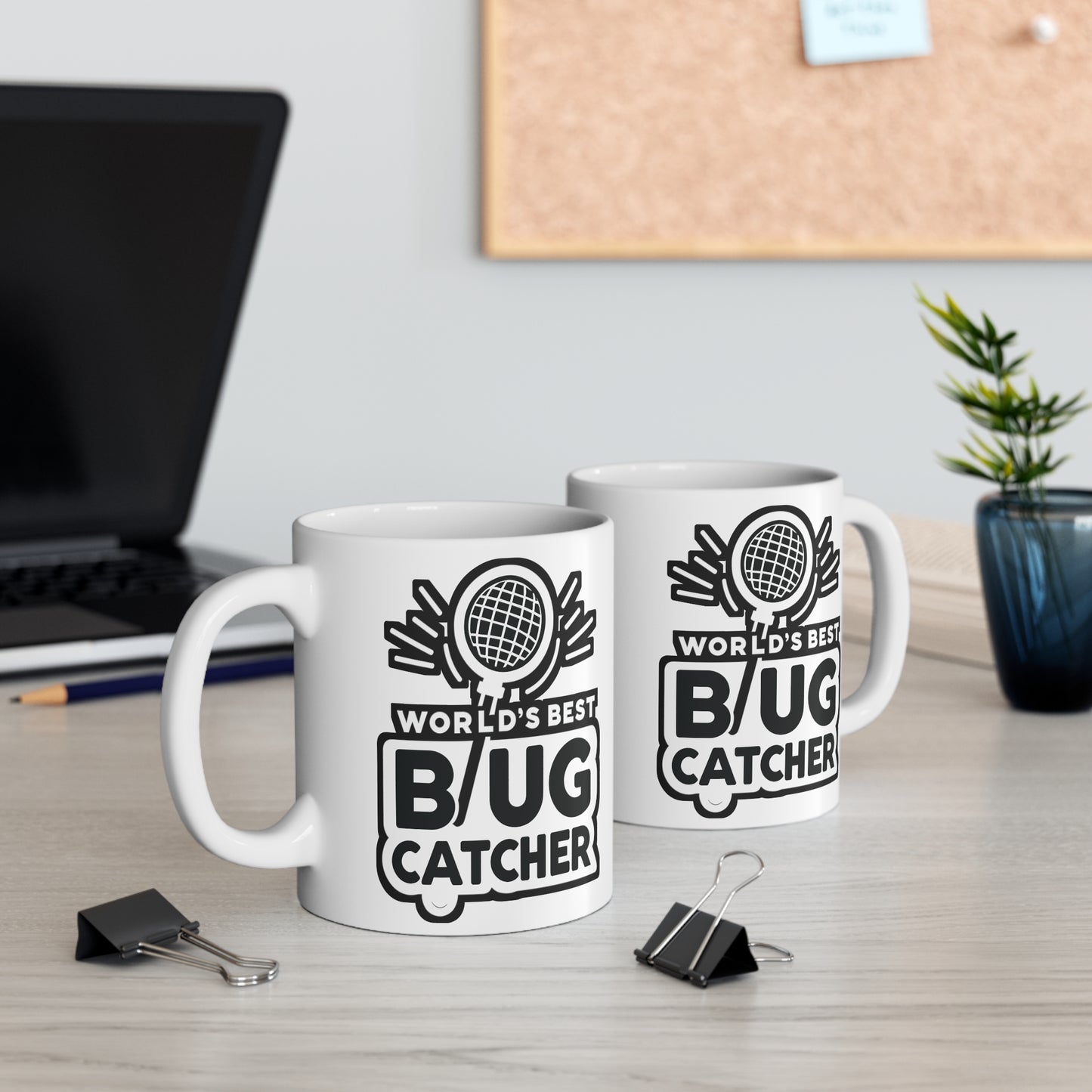 World's Best Bug Catcher - Entomology Mug for Coffee 11oz. Entomology Cup, White ceramic, Pin Mug, Entomologist Tea Cup - Entomology Gift