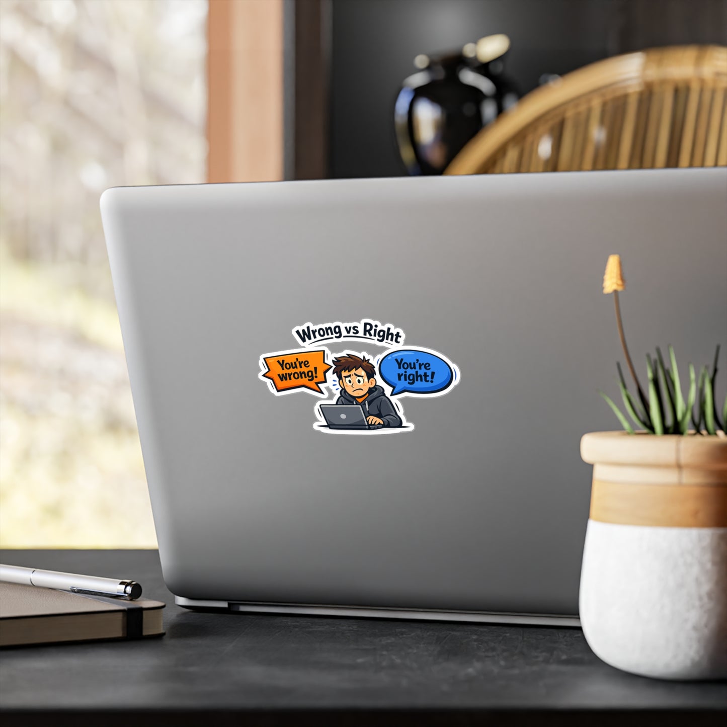 Coding Sticker Wrong vs Right Design, Programmer Source Code Semicolon Decals, Waterproof Vinyl for Laptop, Water Bottle