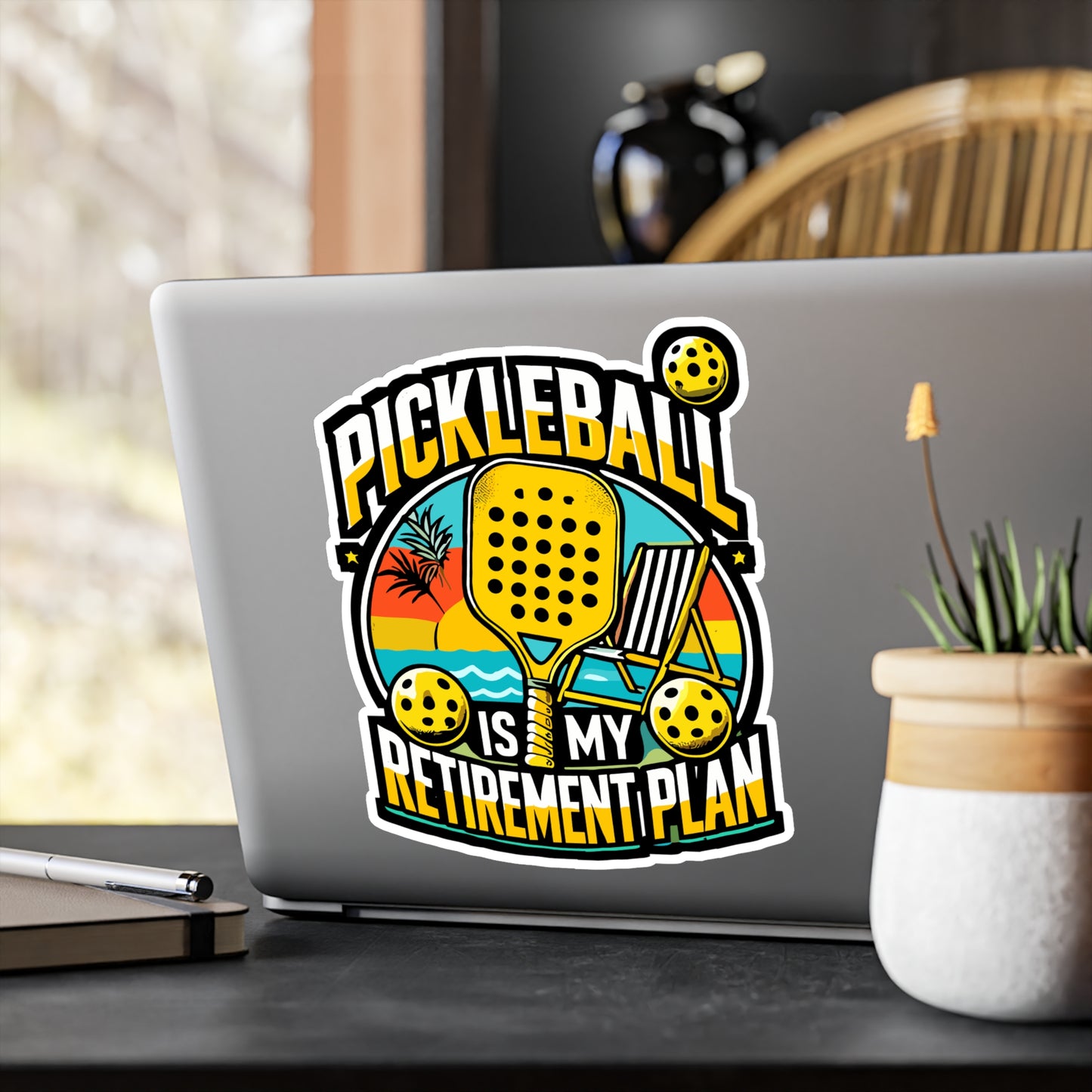 Pickleball Is My Retirement Plan - Pickleball Sticker for Laptop Sticker. Water Bottle Sticker, Vinyl Dink Decal - Pickleball Gift