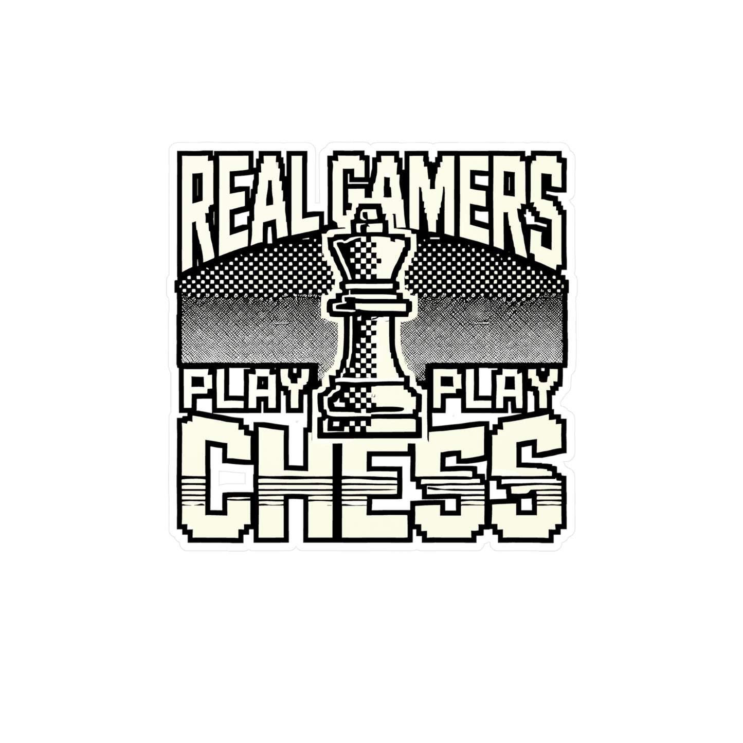 Real Gamers Play Chess – Vinyl Gaming Decal for Car, Laptop & Water Bottle | Chess Gift, Chess Moves Sticker
