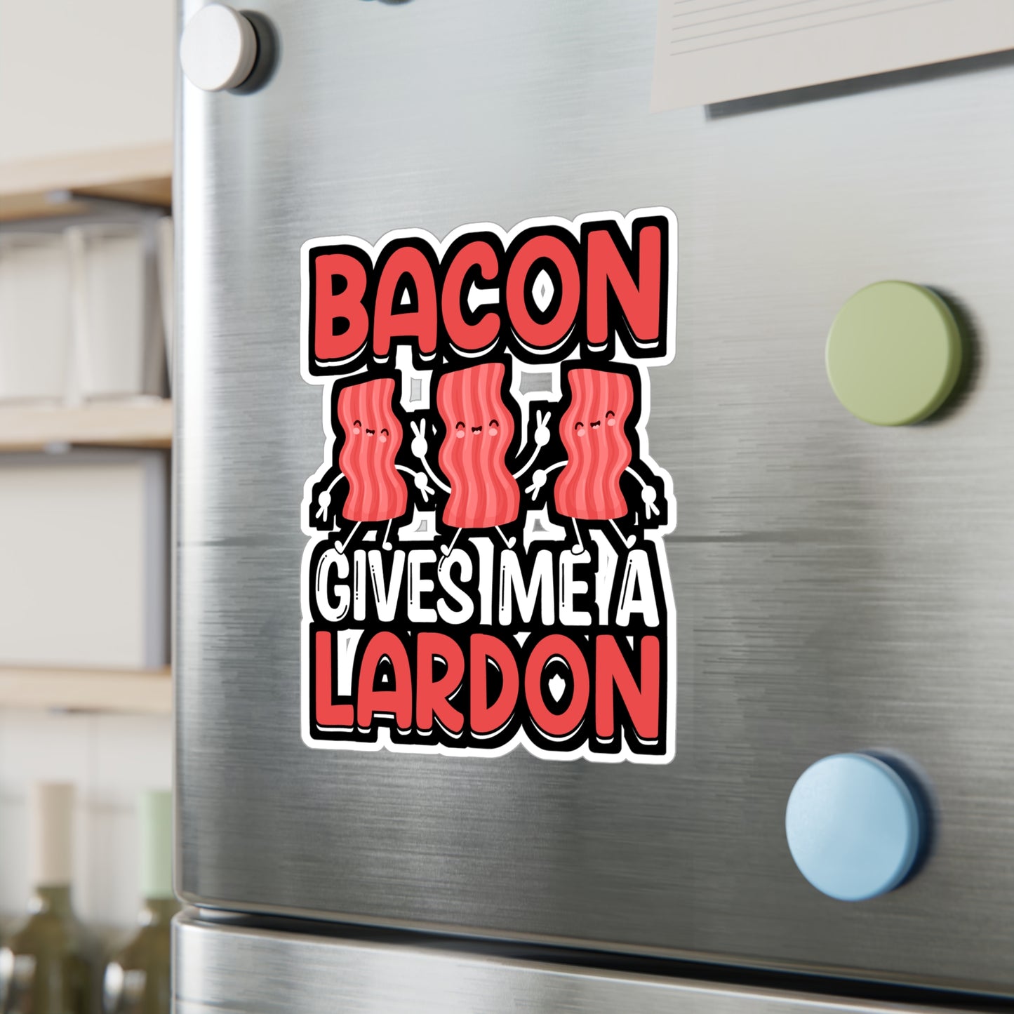 Bacon gives me a lardon - Bacon Sticker for Car Window Laptop Sticker. Water Bottle Sticker, Vinyl Lard Decal, Strips Sticker - Bacon Gift