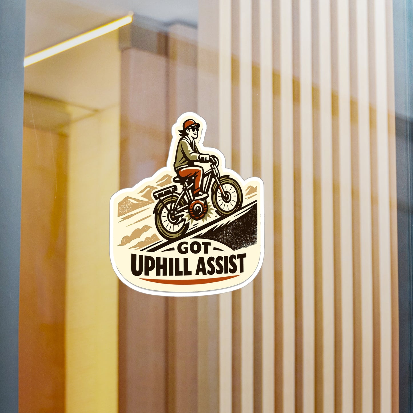 E-Bike Sticker Got Uphill Assist electric bike decal waterproof vinyl decals for laptop water bottle e cycling e cyclist style