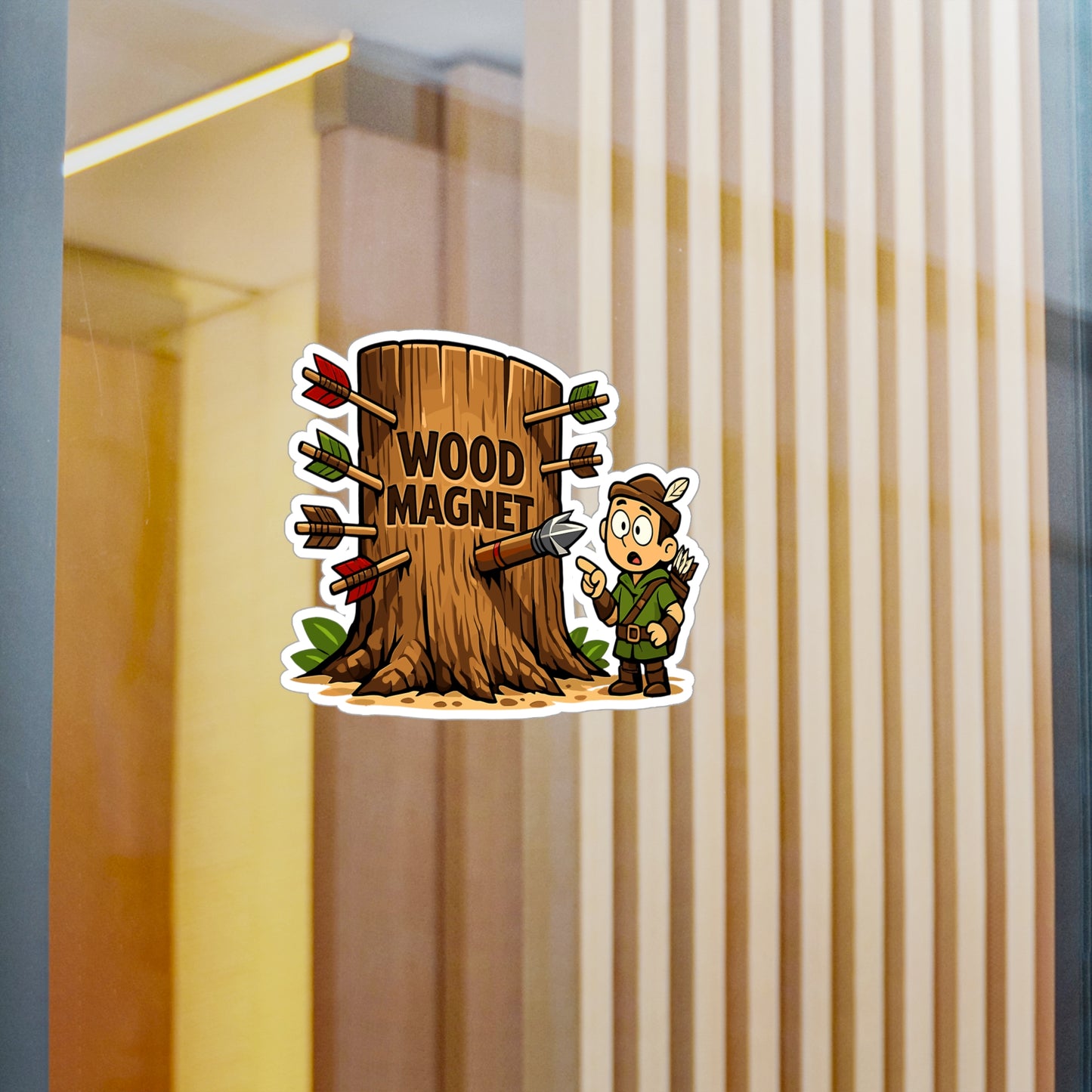 Archery  Sticker Wood Magnet Design - Waterproof Vinyl sticker decals for Laptop Water Bottle, Archer Hunting Shoot Gift