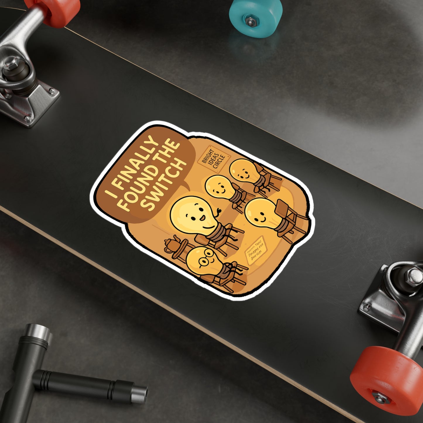 Lightbulb Sticker – "I Finally Found The Switch" Decals for Laptop, Water Bottle, Vinyl, Enlightenment Idea Gift, Support Inspirational Decor