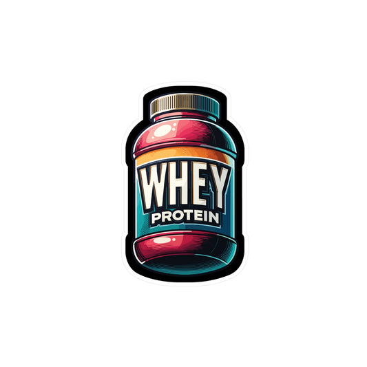 Whey Protein Muscle - Workout Sticker for Car Window Laptop Sticker. Water Bottle Sticker, Vinyl Protein Decal, Whey Sticker - Workout Gift