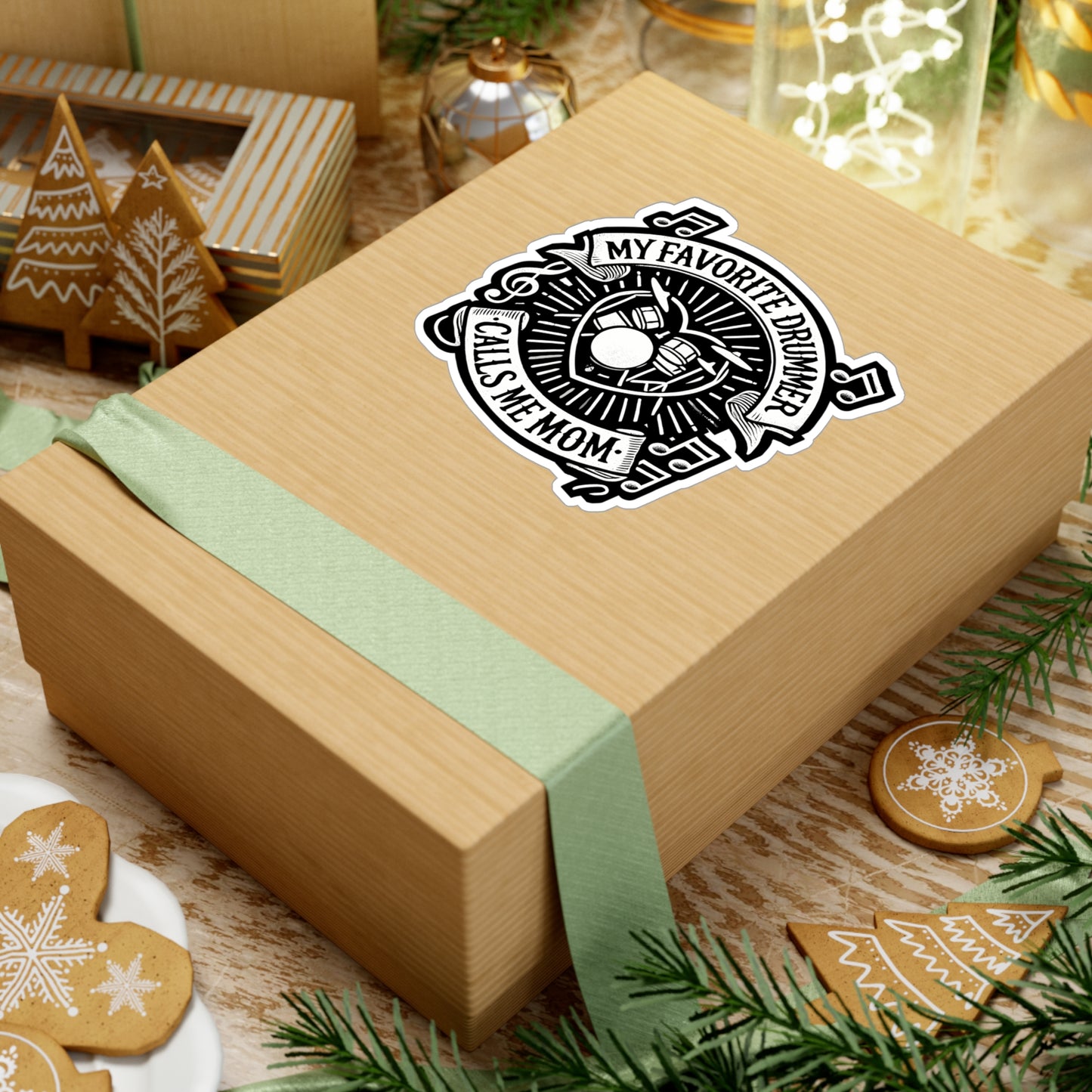 My Favorite Drummer Calls Me Mom - Drummer mom Sticker for Laptop Sticker. Water Bottle Sticker, Vinyl Drummer Decal - Drummer mom Gift