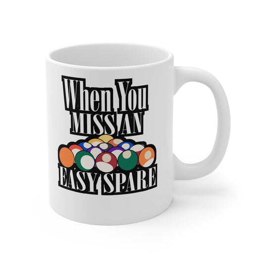 When You Miss An Easy Spare Bowling - Bowling Mug for Coffee 11oz. Bowling Cup, White ceramic, Ten-pin Mug, Spare Tea Cup - Bowling Gift