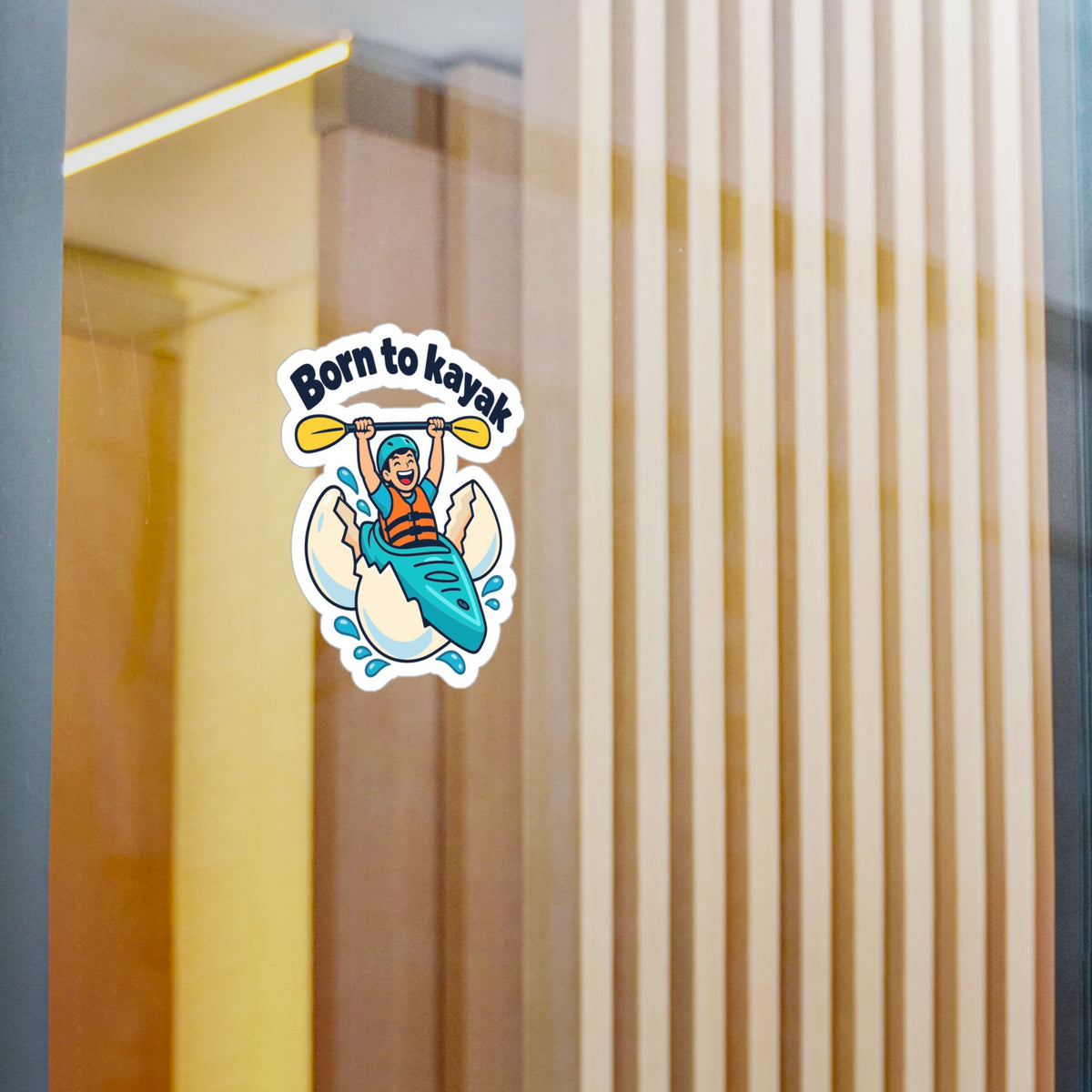 Kayak Sticker - Born to Kayak Decals for Kayaking and Rowing Enthusiasts, Kayaker Design for Laptop or Water Bottle