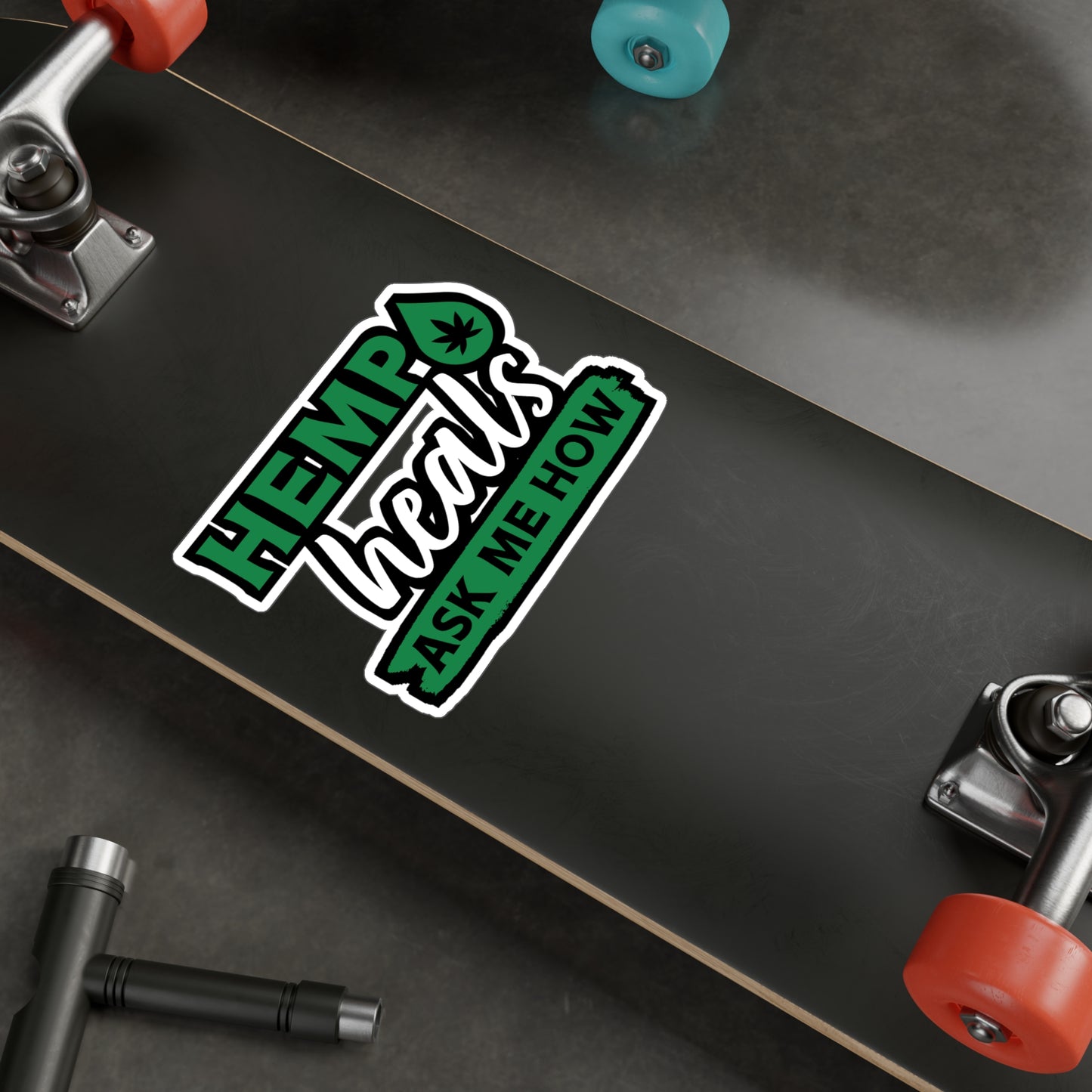 Hemp Heals Ask Me How - Cbd-oil Sticker for Laptop Sticker. Water Bottle Sticker, Vinyl Cbd Decal - Cbd-oil Gift