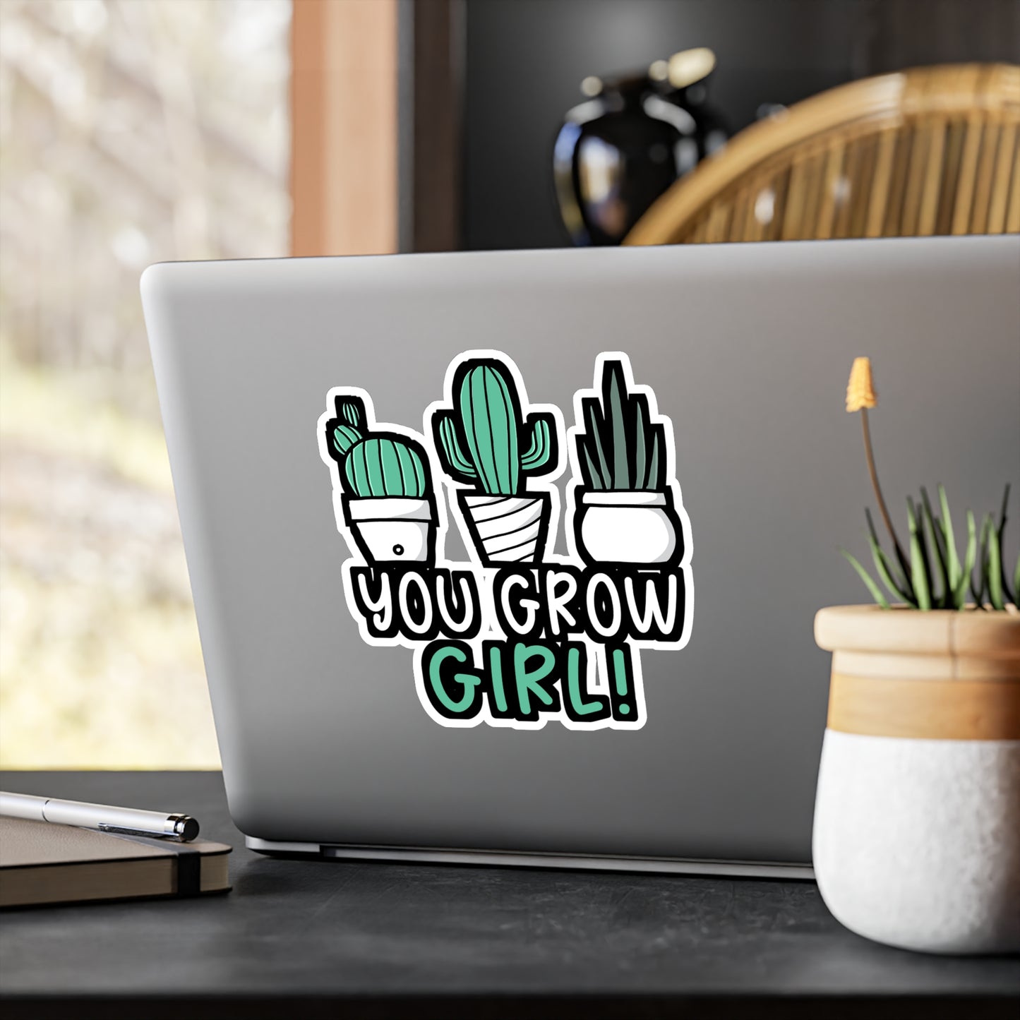 You Grow Girl - Gardening Sticker for Car Window Laptop Sticker. Water Bottle Sticker, Vinyl Compost Decal, Herbs Sticker - Gardening Gift