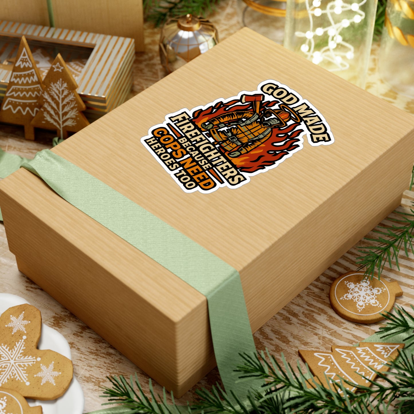 God Made Firefighters Because Cops Need Heroes Too - Firefighter Sticker - Perfect for Laptop, Water Bottle, Gift for Fireman