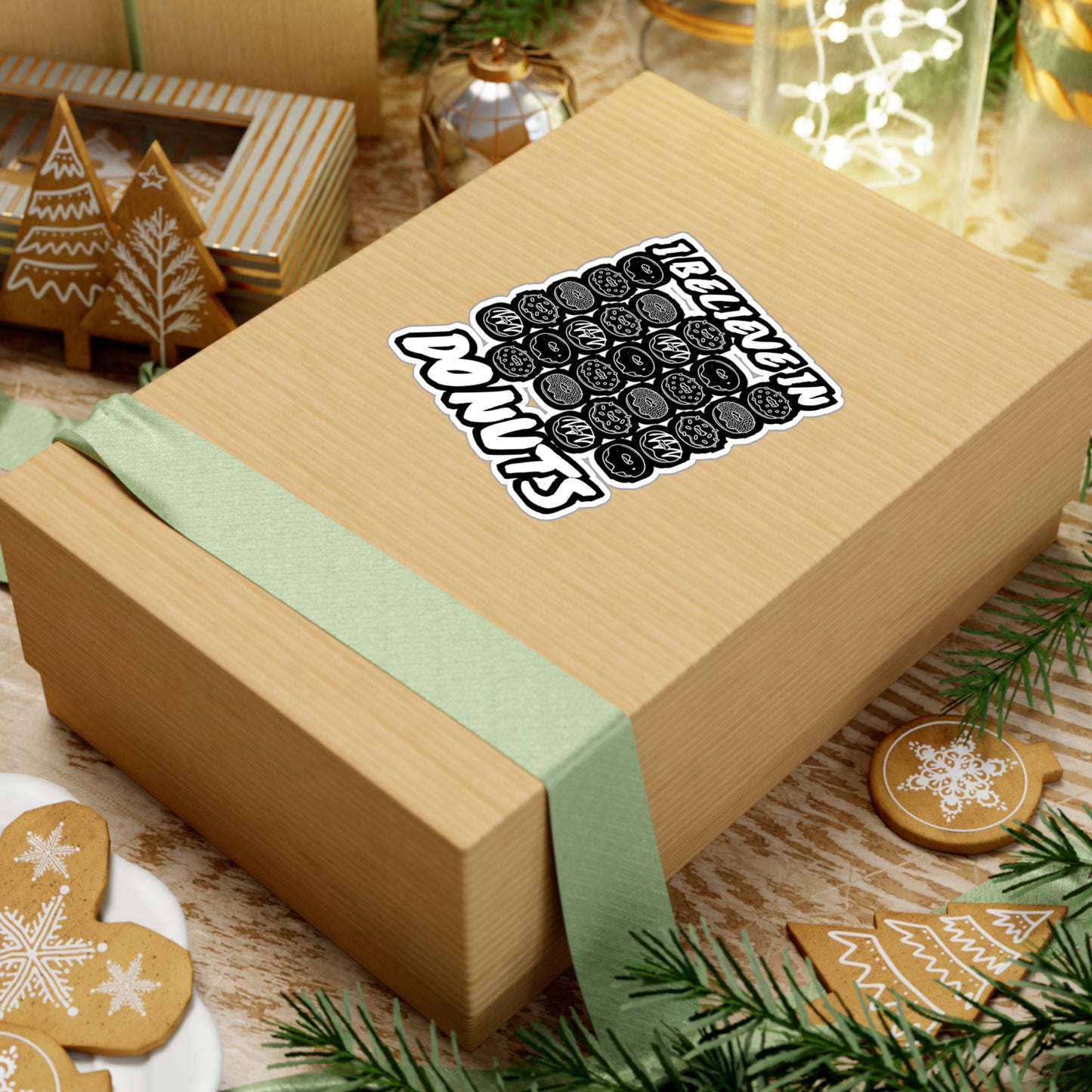 I Believe in Donuts - Donut Sticker for Car Window Laptop Sticker. Water Bottle Sticker, Vinyl Food Decal, Donuts Sticker - Donut Gift