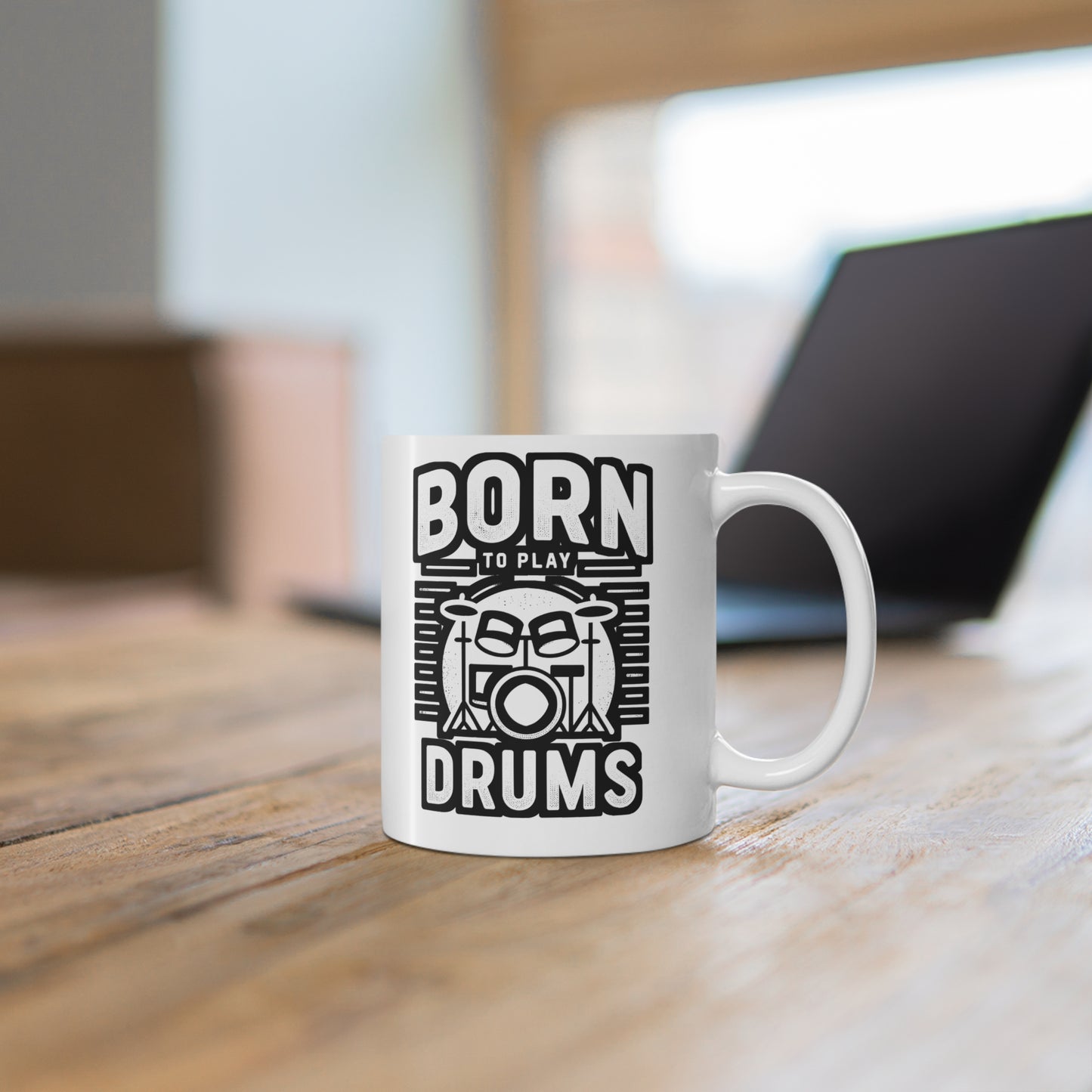 Born To Play Drums - Audio-engineer Mug for Coffee 11oz. Audio-engineer Cup, White ceramic, Monitor Mug - Audio-engineer Gift