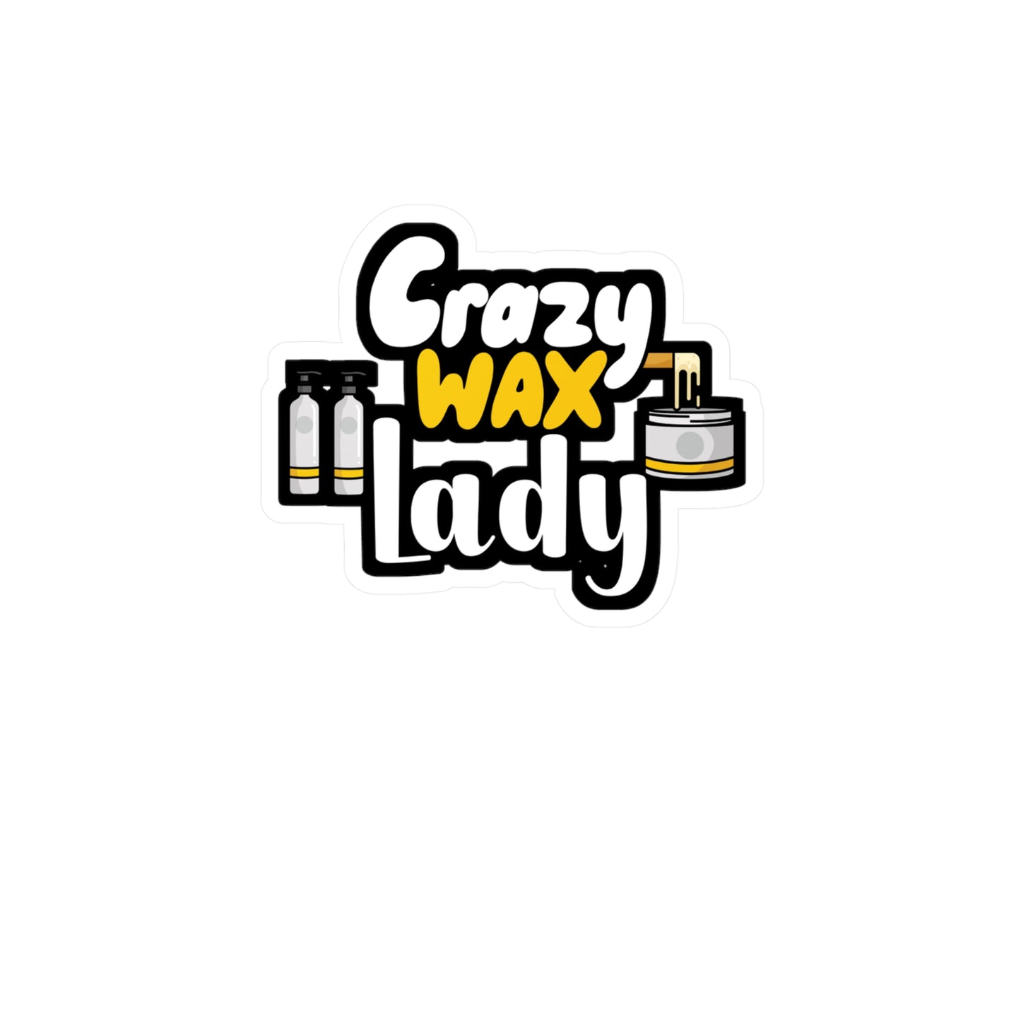 Crazy Wax Lady - Esthetician Sticker for Wall, Laptop, Window, Truck, Car Esthetician Gift Vinyl Skincare Decal Sticker