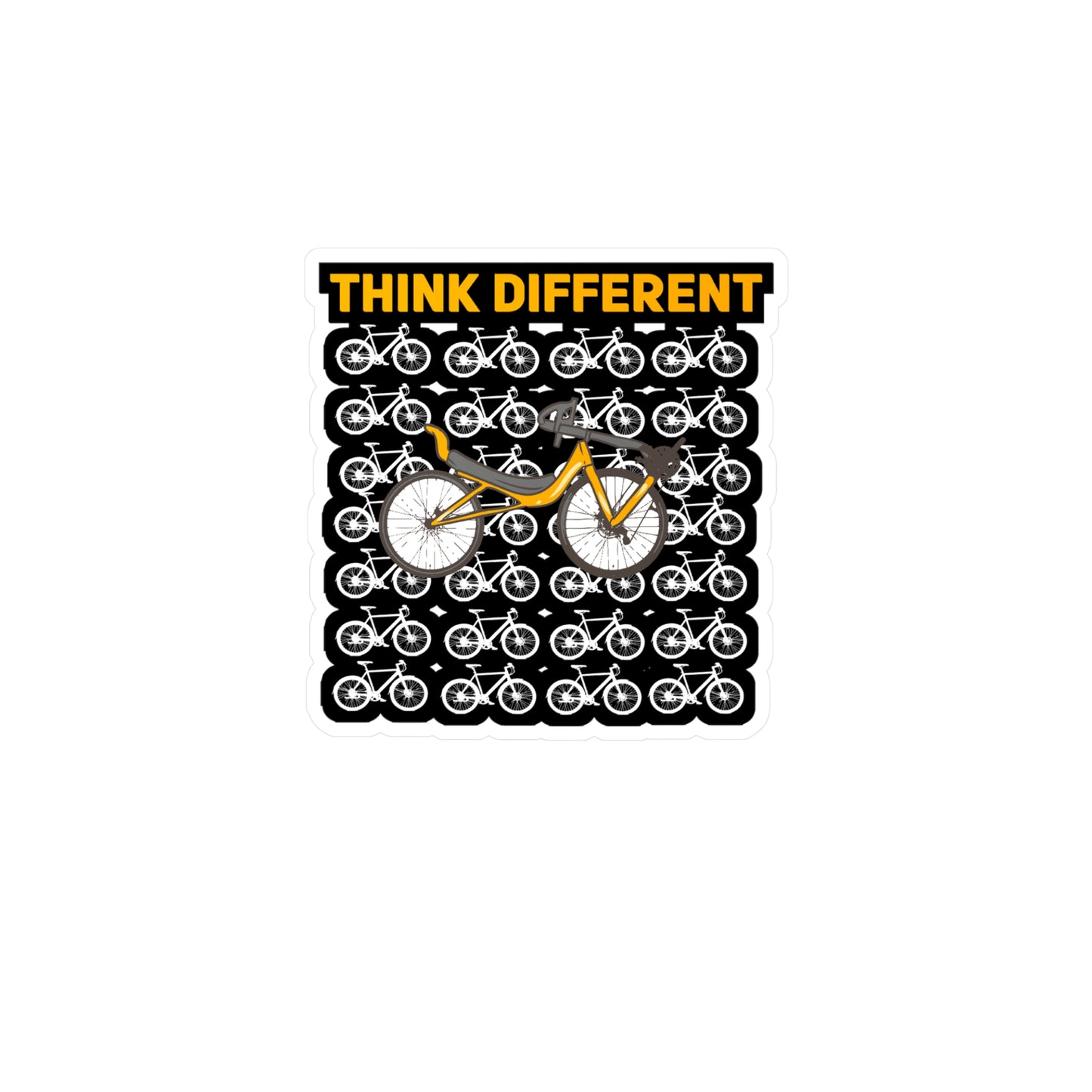 Recumbent Bike Think Different - Recumbent Sticker for Laptop Sticker. Water Bottle Sticker, Vinyl Fitness Decal - Recumbent Gift
