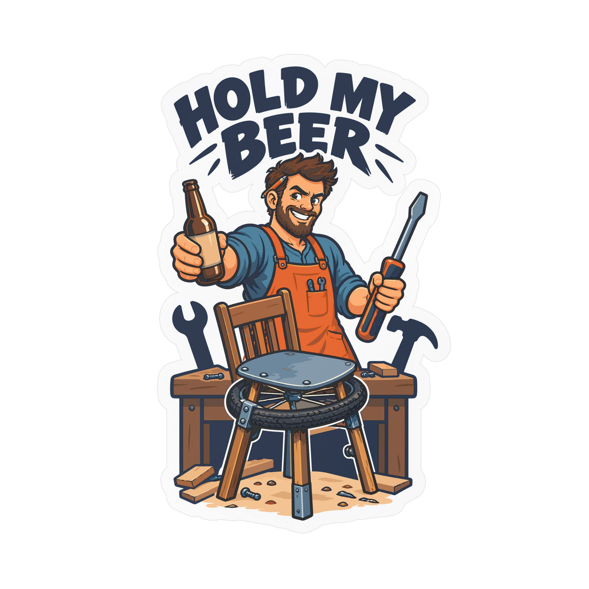 Upcycling Sticker - Hold My Beer Art Decals for Laptop and Water Bottle, Celebrating Recycling and Sustainability