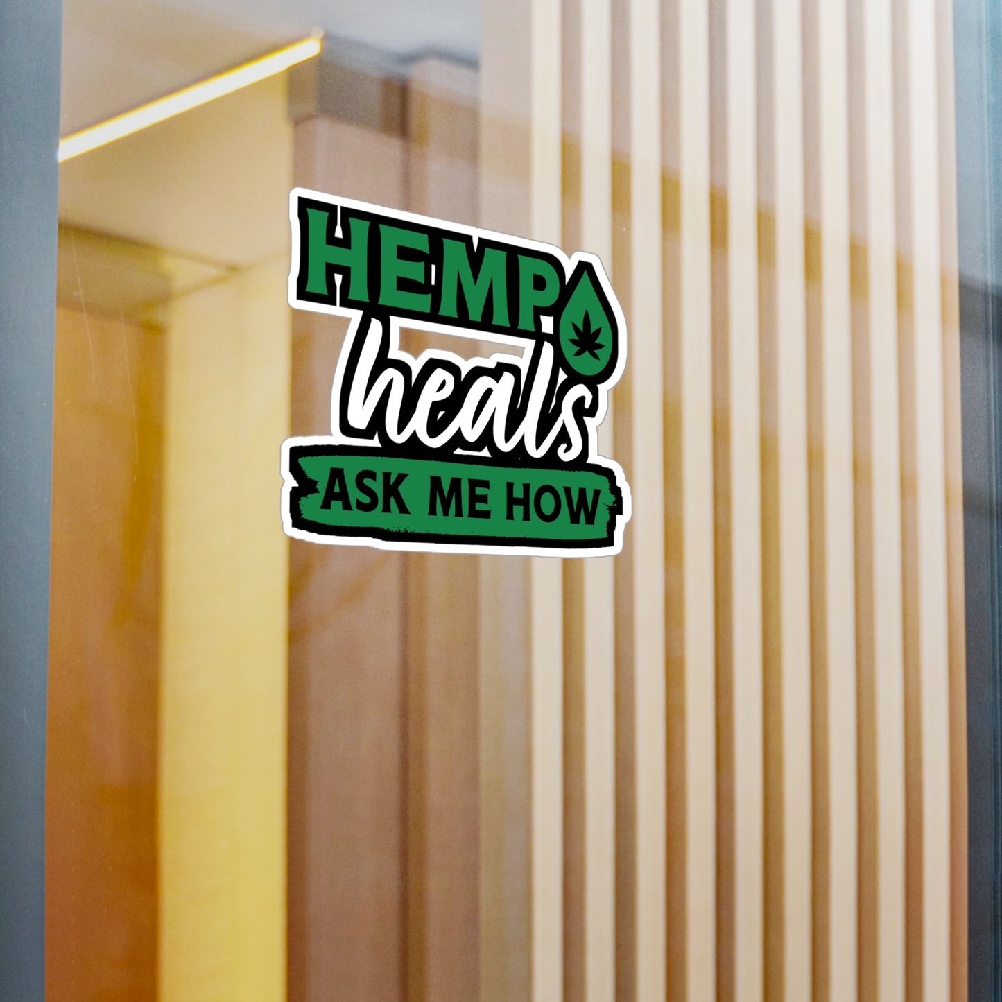 Hemp Heals Ask Me How - Cbd-oil Sticker for Laptop Sticker. Water Bottle Sticker, Vinyl Cbd Decal - Cbd-oil Gift