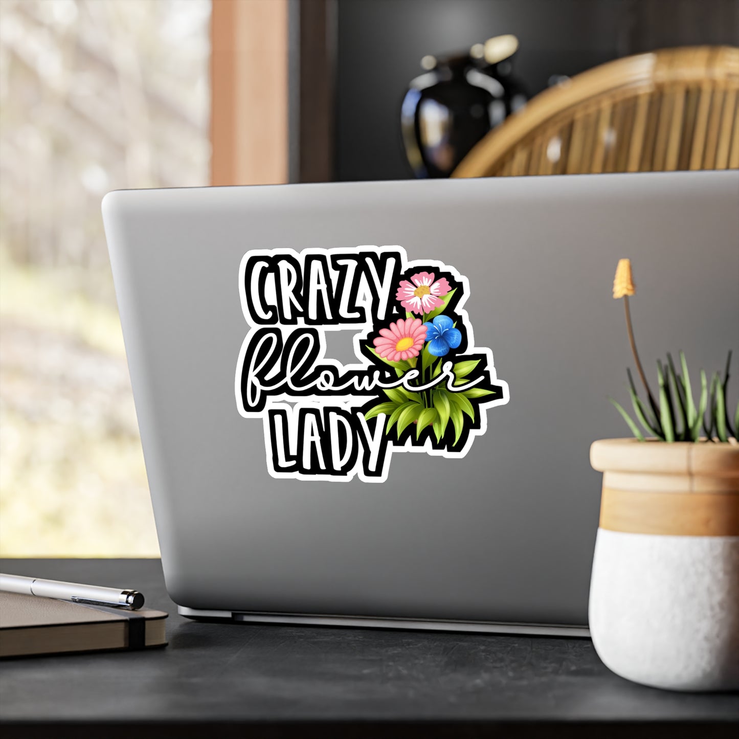 Crazy Flower Lady | Florists Sticker | Gardening Decals | Spring Laptop Sticker | Florists Gift | Gardening Gift