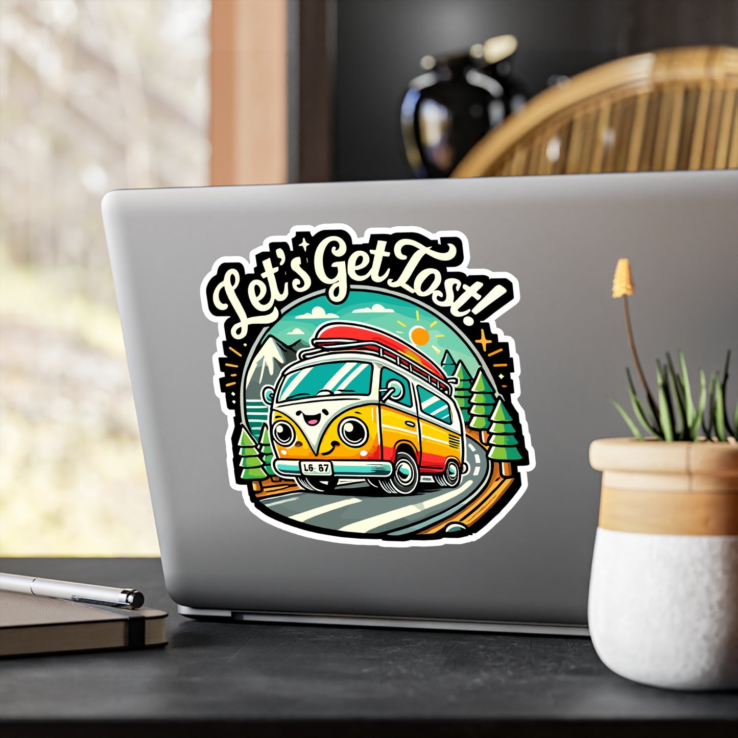 Let’s Get Lost - Adventure Sticker for Laptop Sticker. Water Bottle Sticker, Vinyl Road trip Decal - Adventure Gift