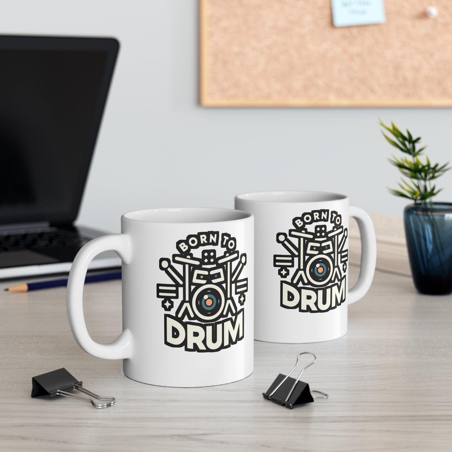 Born to drum - Audio-engineer Mug for Coffee 11oz. Audio-engineer Cup, White ceramic, Monitor Mug - Audio-engineer Gift