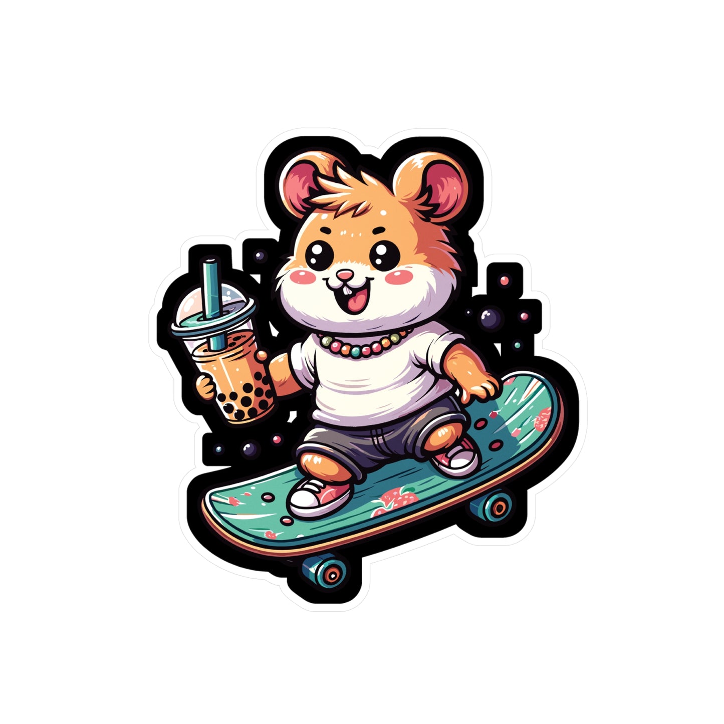 Skateboard Hamster - Hamster Sticker for Laptop Sticker. Water Bottle Sticker, Vinyl Skateboard Decal - Hamster Gift